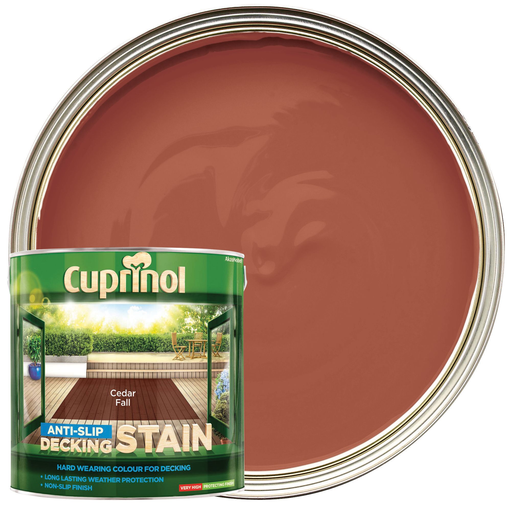 Cuprinol Anti-Slip Decking Stain - Cedar Fall - 2.5L-6754 