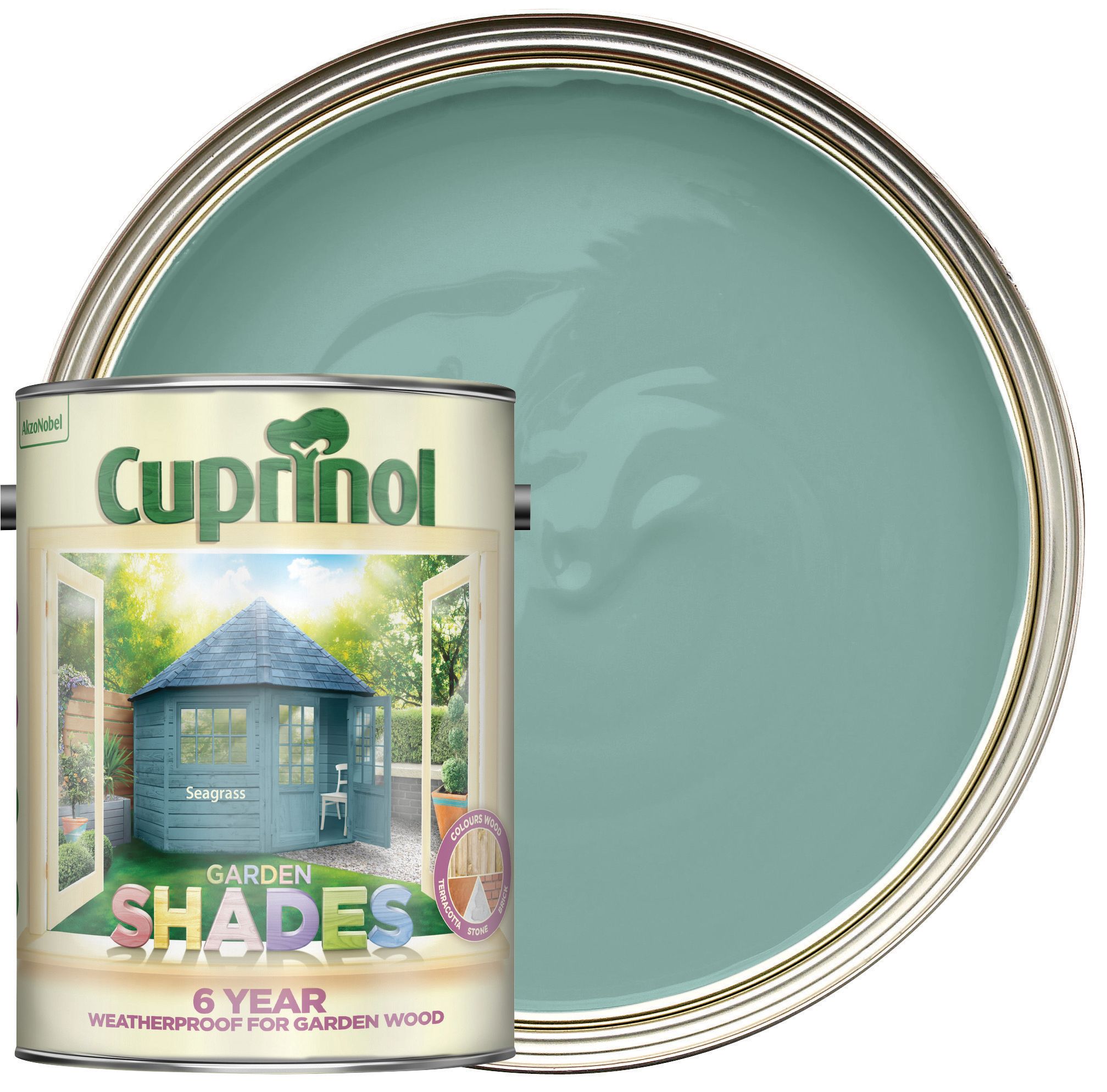 Image of Cuprinol Garden Shades Matt Wood Treatment - Seagrass 5L