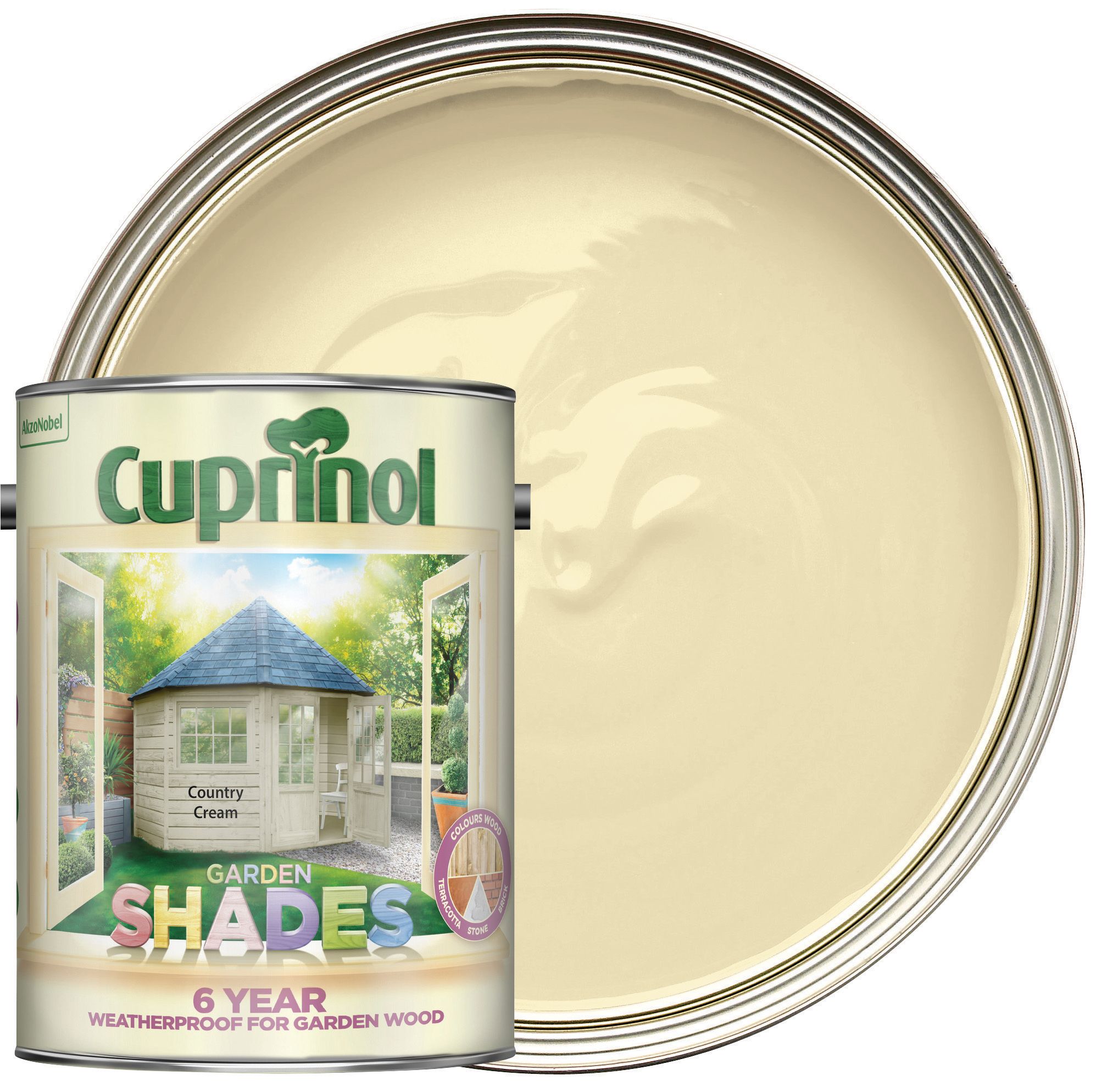 Image of Cuprinol Garden Shades Matt Wood Treatment - Country Cream 5L