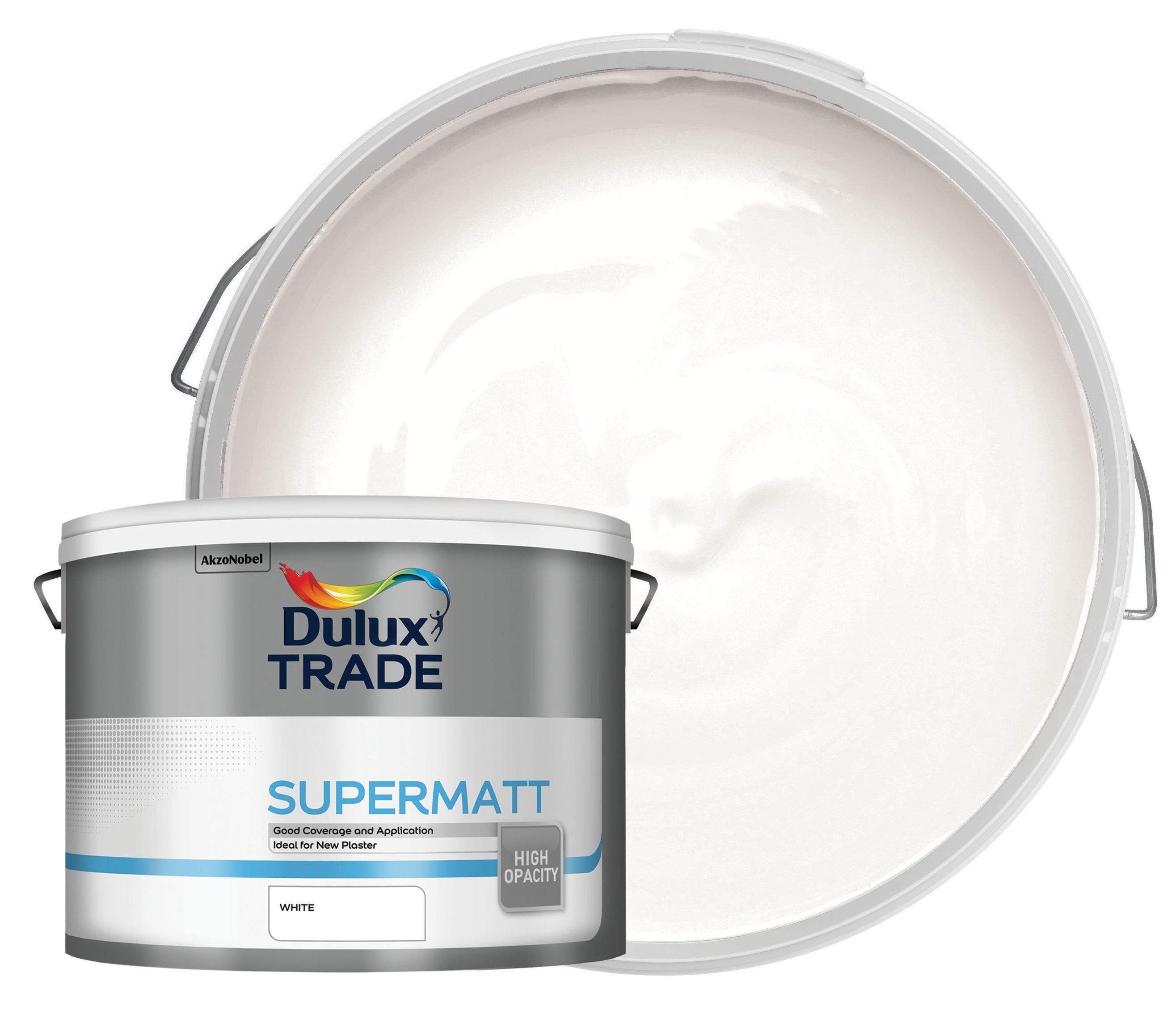 Image of Dulux Trade Supermatt Emulsion Paint - White - 10L