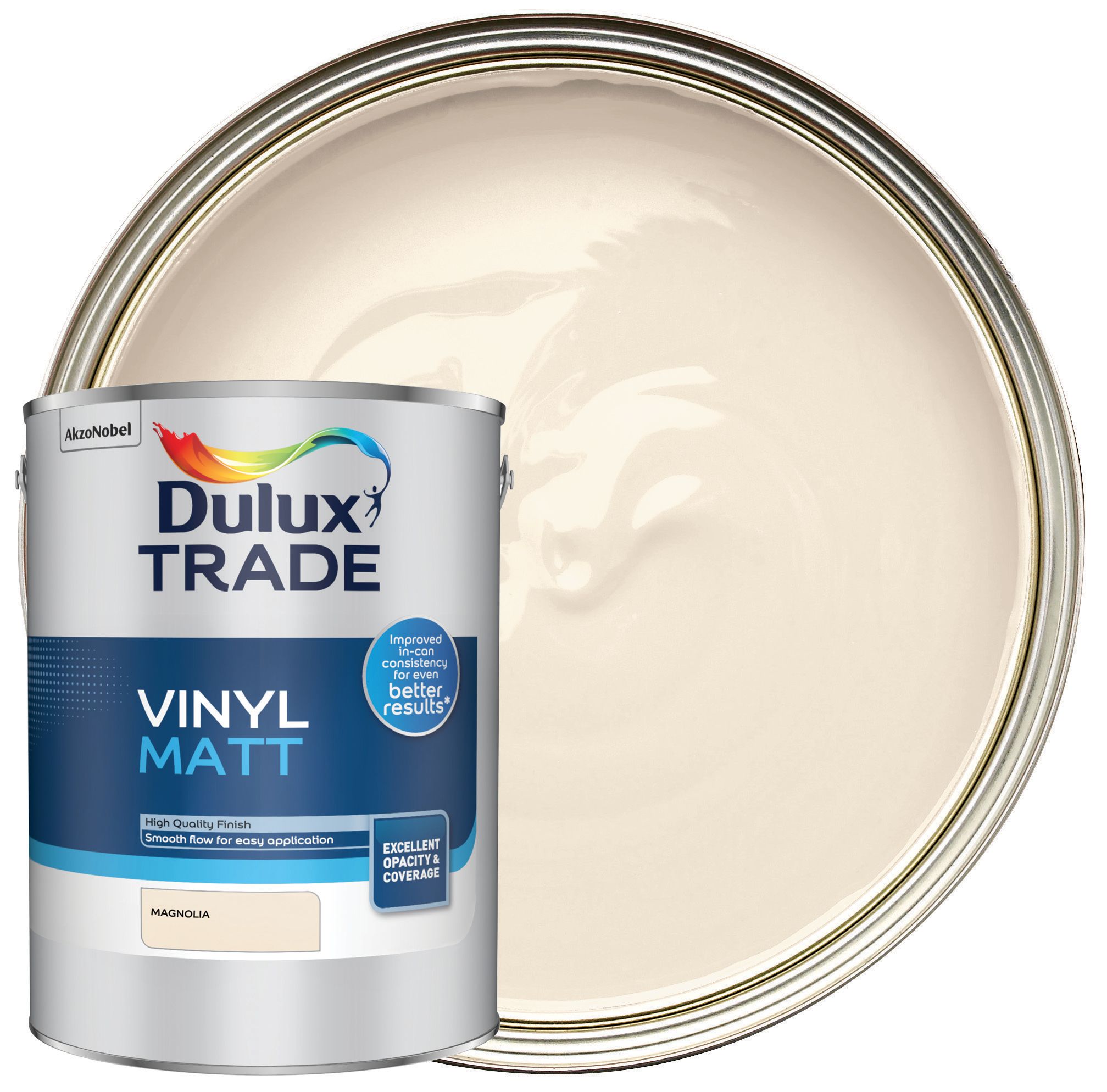 Image of Dulux Trade Vinyl Matt Emulsion Paint - Magnolia - 5L
