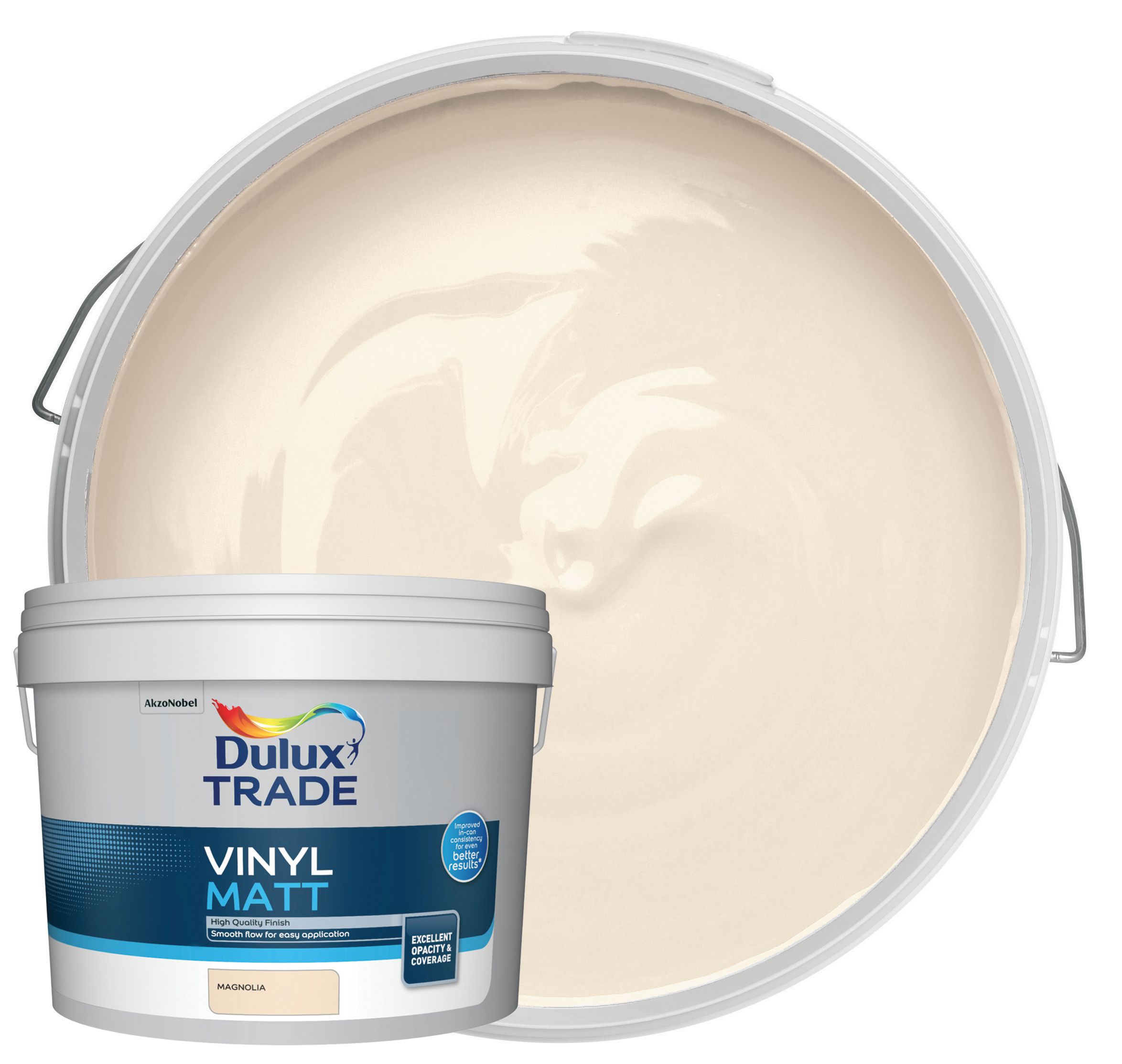 Image of Dulux Trade Vinyl Matt Emulsion Paint - Magnolia - 10L