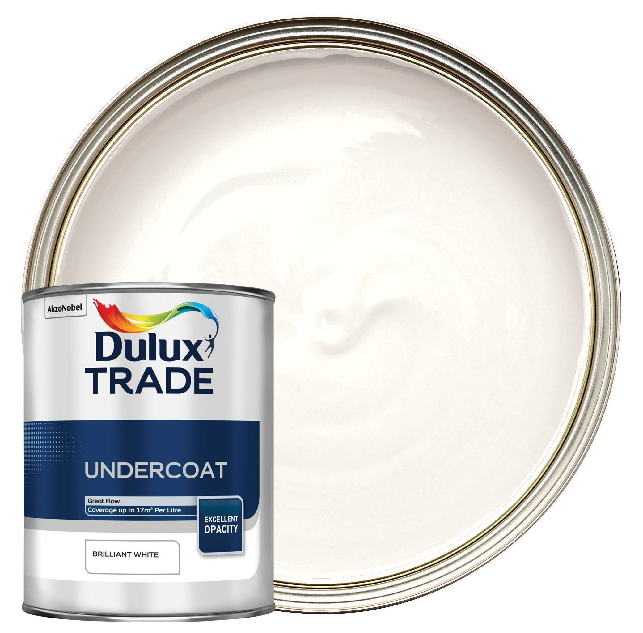 Dulux Trade Undercoat Paint - Brilliant White -1L