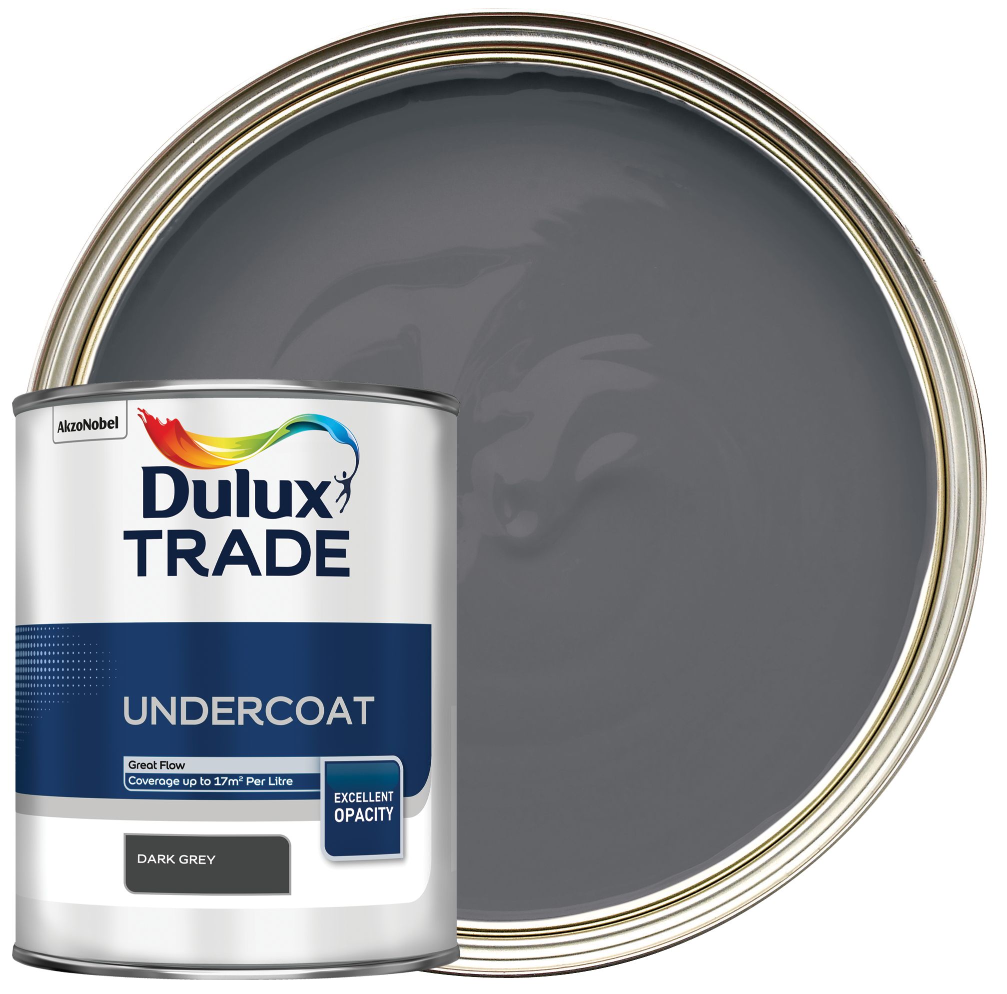 Image of Dulux Trade Undercoat Paint - Dark Grey - 1L