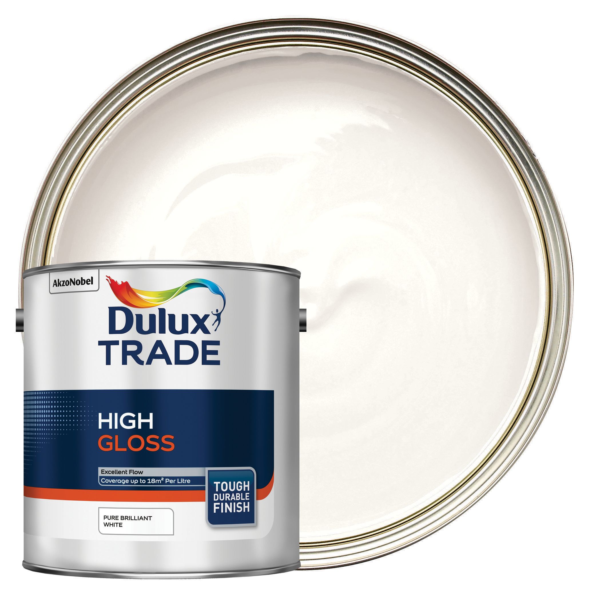 Image of Dulux Trade High Gloss Paint - Pure Brilliant White - 2.5L