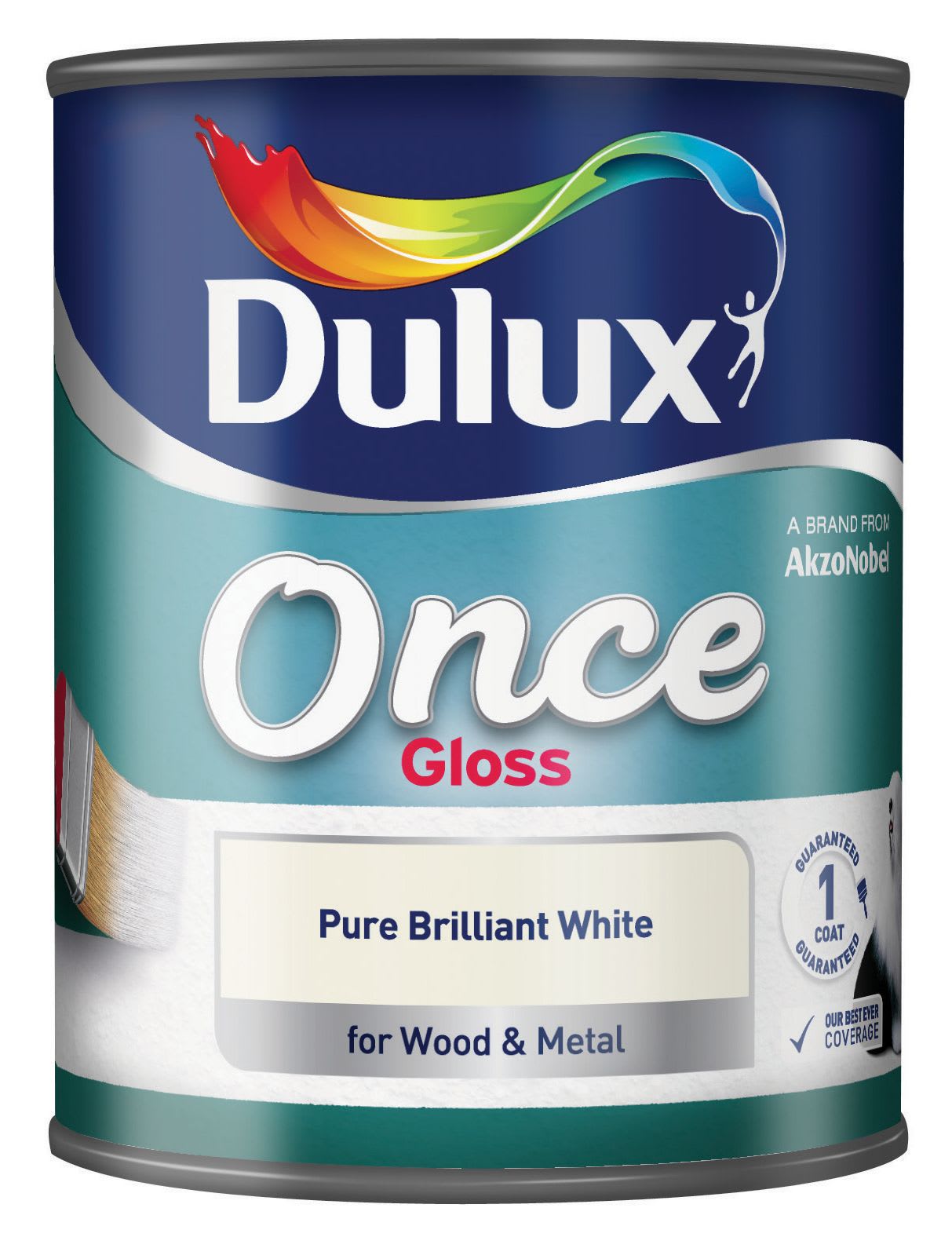 Dulux Once Gloss Paint Pure Brilliant White 2.5L Wickes.co.uk