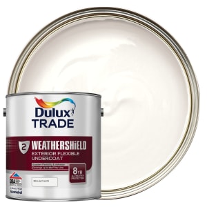 Dulux Trade Weathershield Exterior Flexible Undercoat Paint - Brilliant White 2.5L