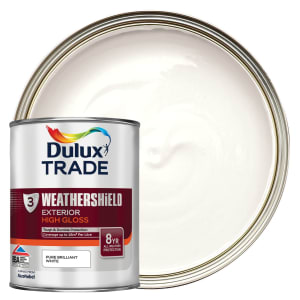 Dulux Trade Weathershield Gloss Paint - Pure Brilliant White 1L