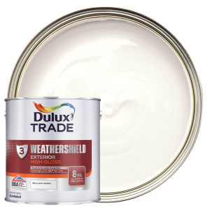 Dulux Trade Weathershield Gloss Paint - Pure Brilliant White 2.5L