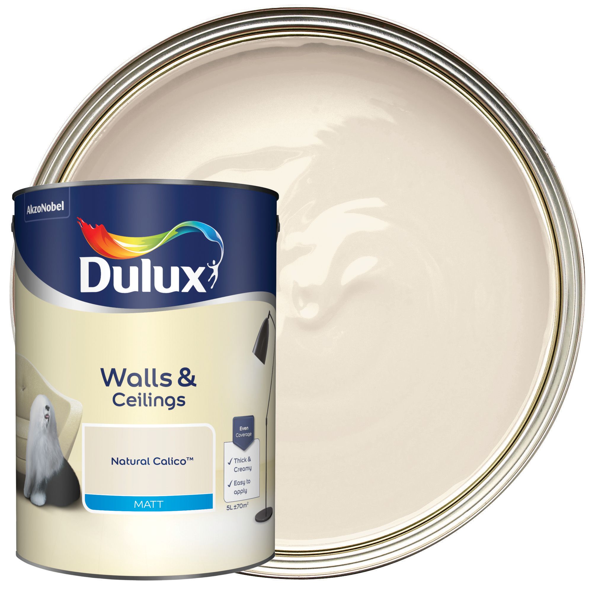 Dulux Matt Emulsion Paint - Natural Calico - 5L