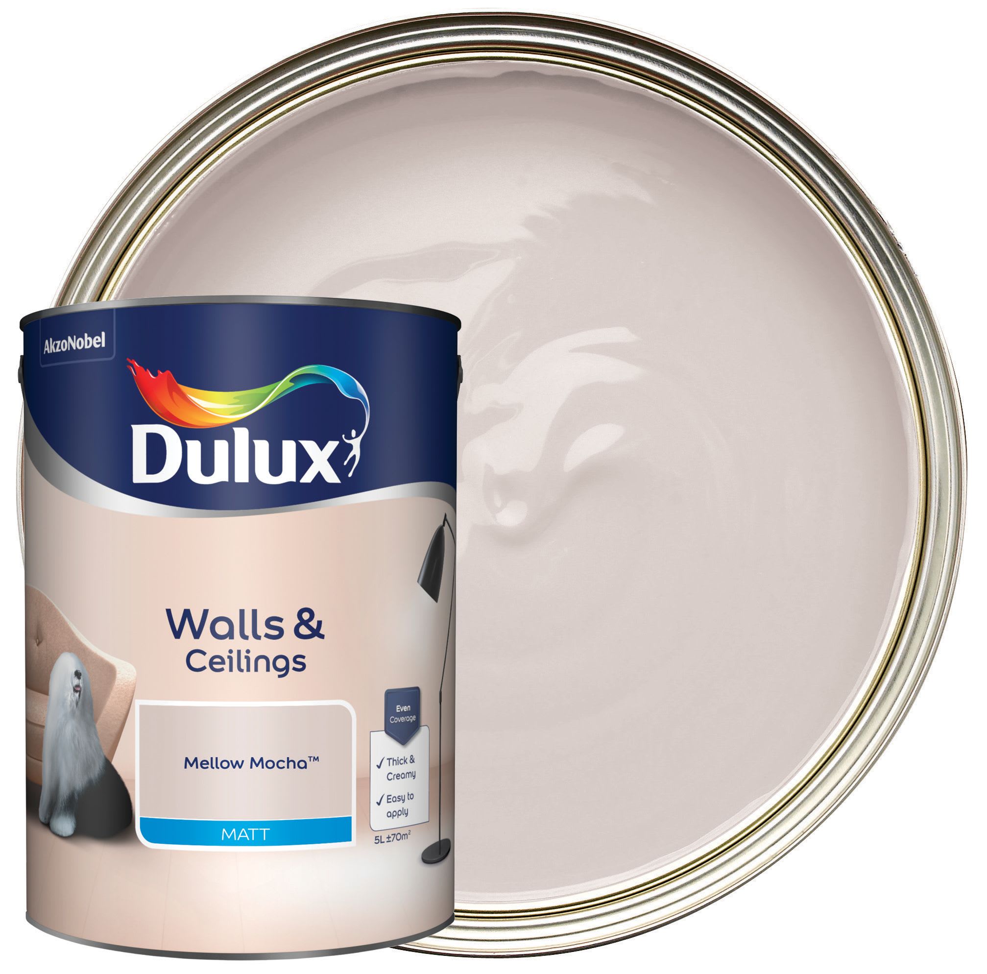 Dulux Matt Emulsion Paint Mellow Mocha 5L Wickes.co.uk