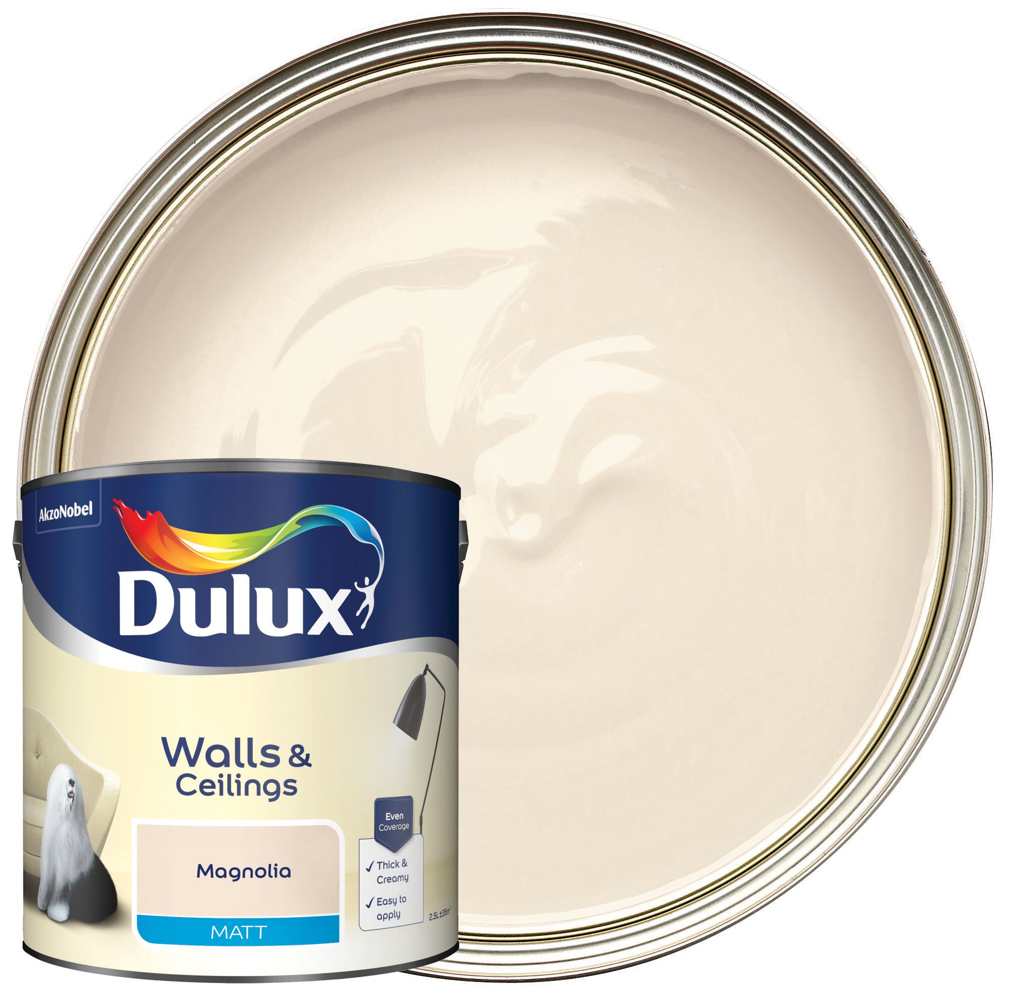 Image of Dulux Matt Emulsion Paint - Magnolia - 2.5L