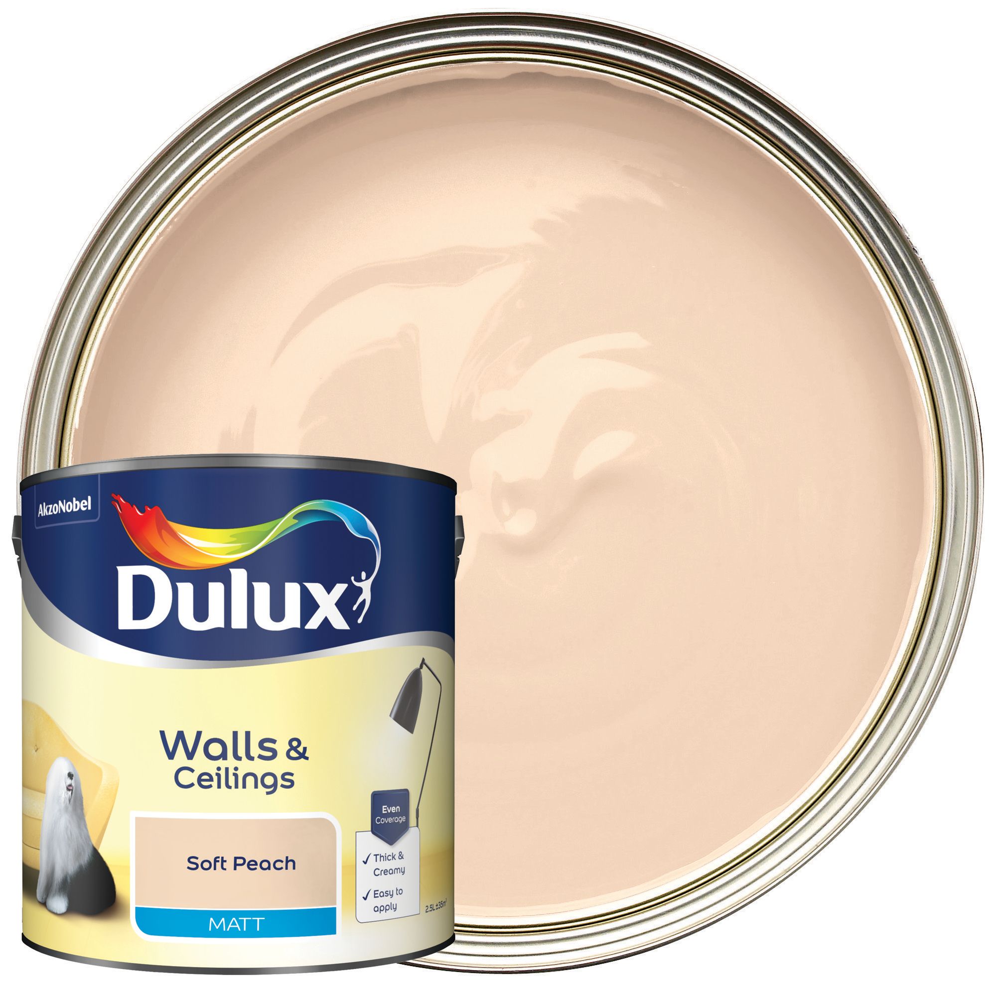 Dulux Matt Emulsion Paint - Soft Peach - 2.5L