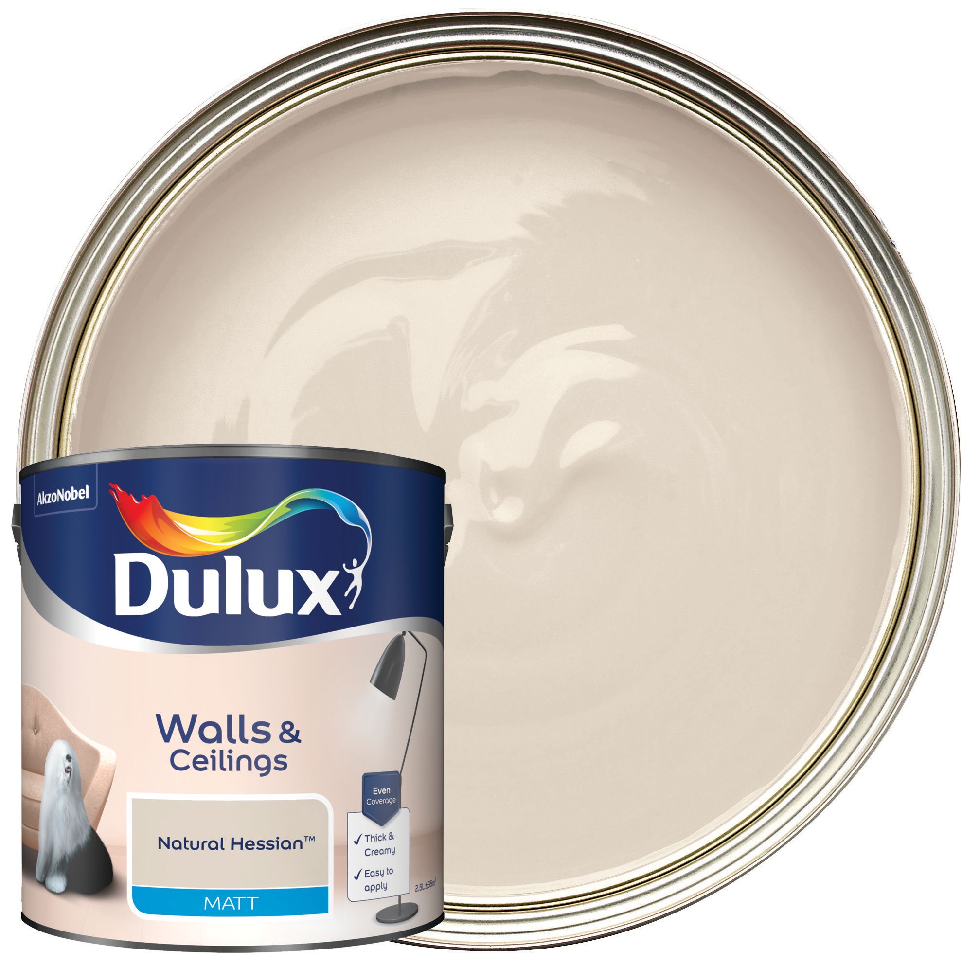 Dulux Matt Emulsion Paint - Natural Hessian - 2.5L