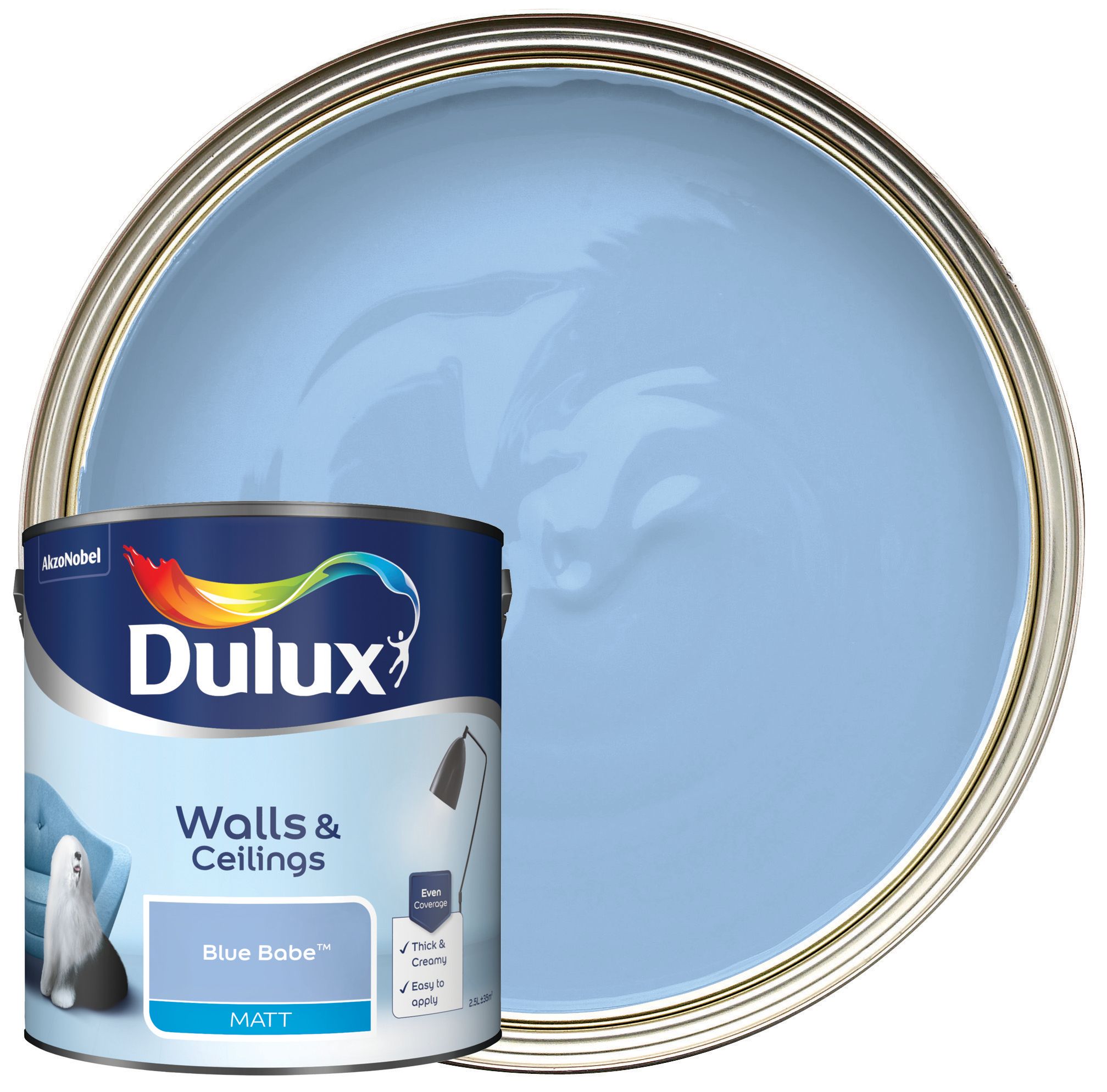 Image of Dulux Matt Emulsion Paint - Blue Babe - 2.5L