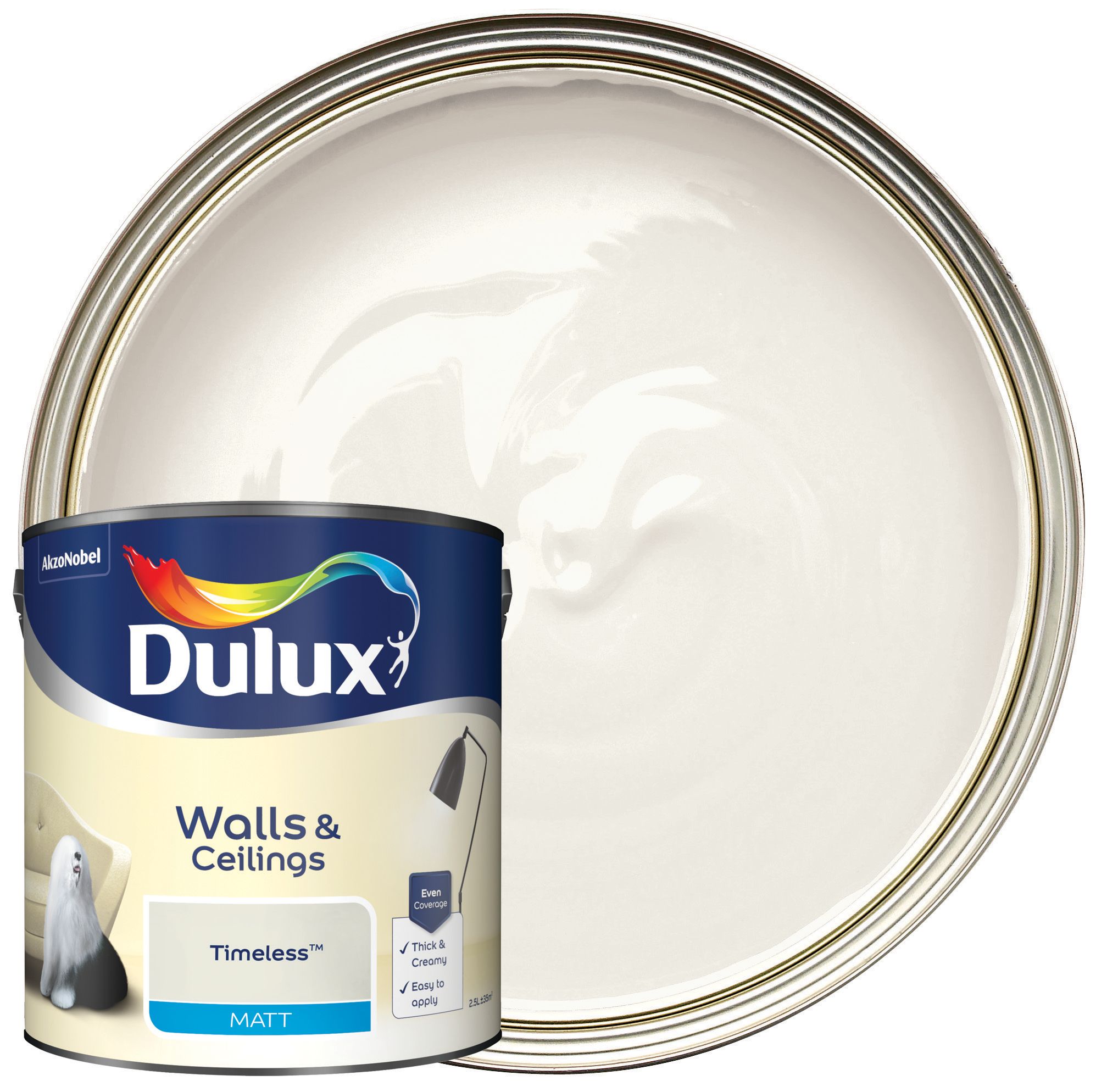 Image of Dulux Matt Emulsion Paint - Timeless - 2.5L