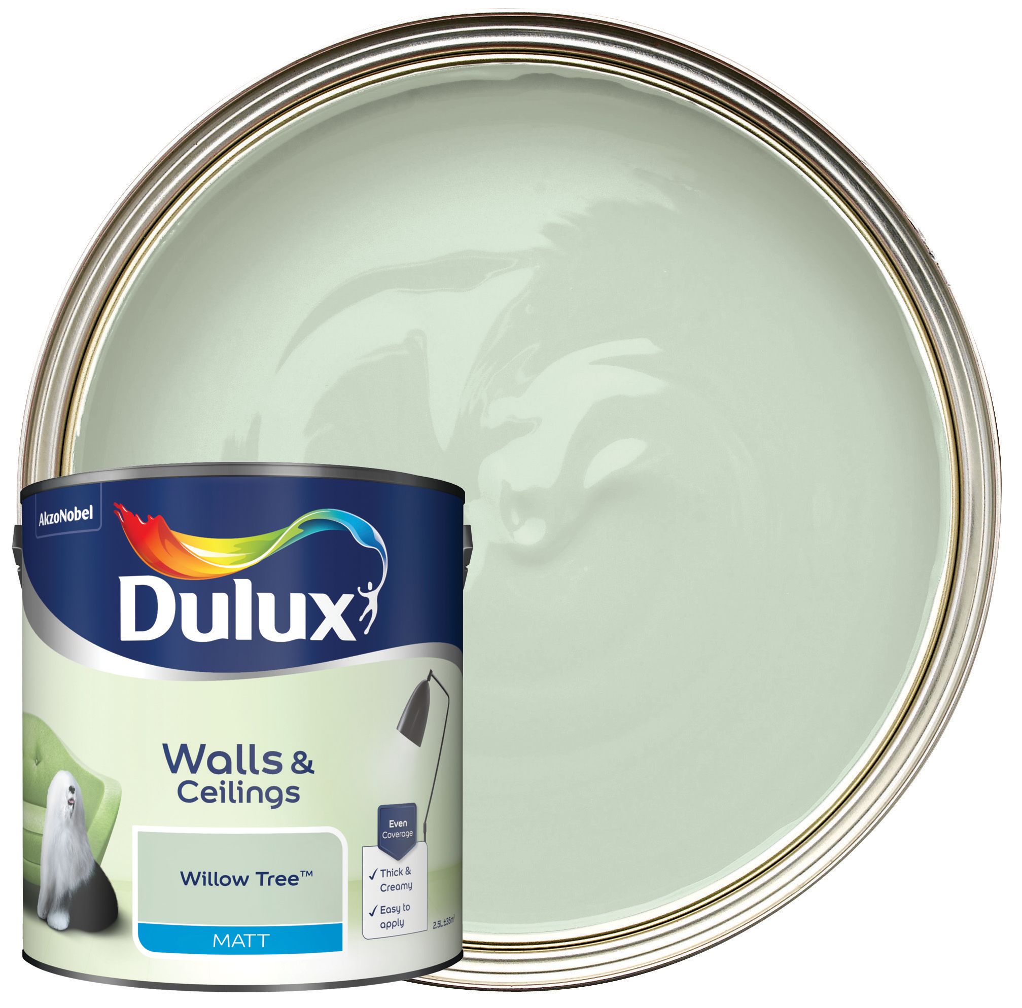 Image of Dulux Matt Emulsion Paint - Willow Tree - 2.5L