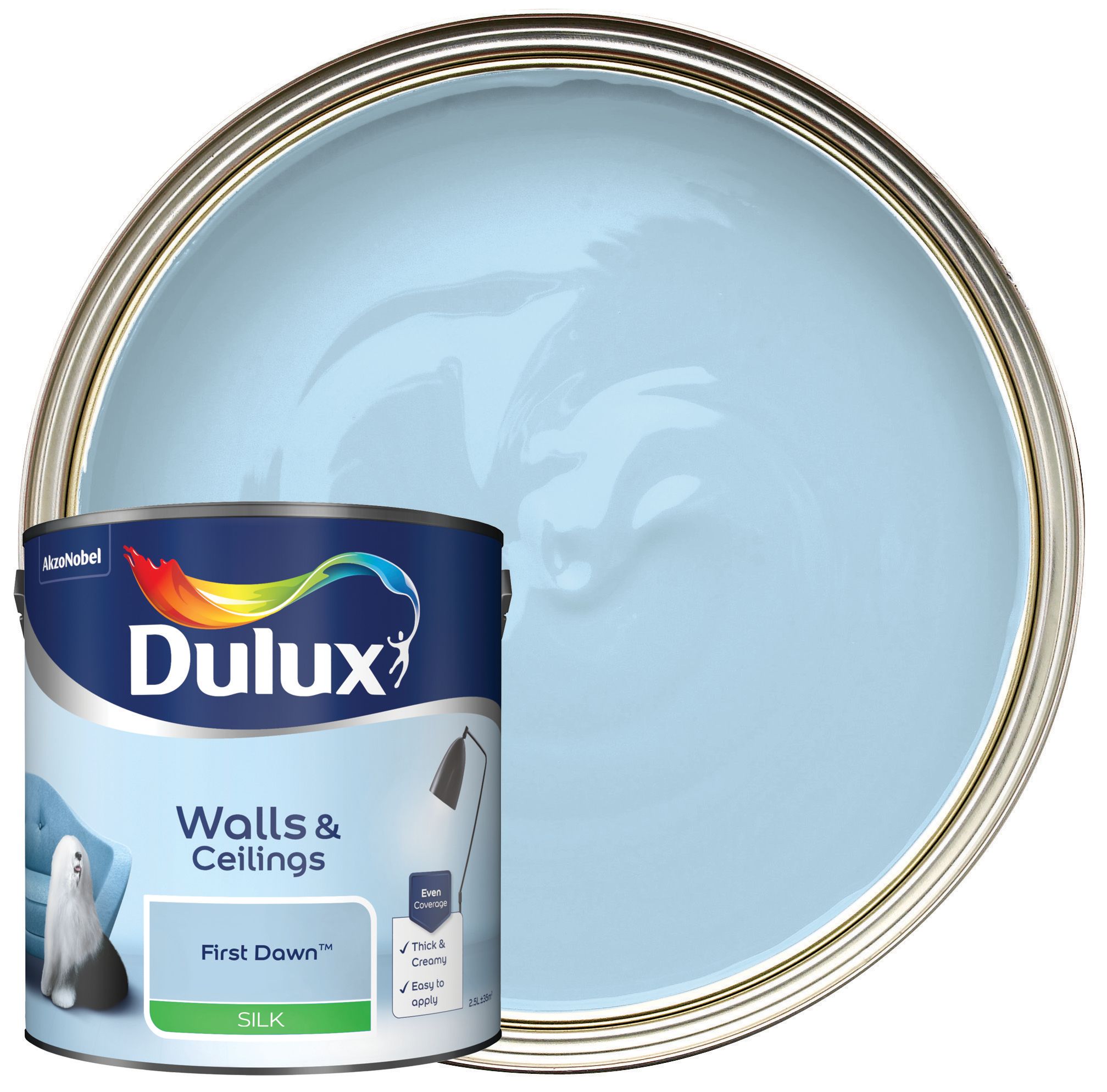 Image of Dulux Silk Emulsion Paint - First Dawn - 2.5L