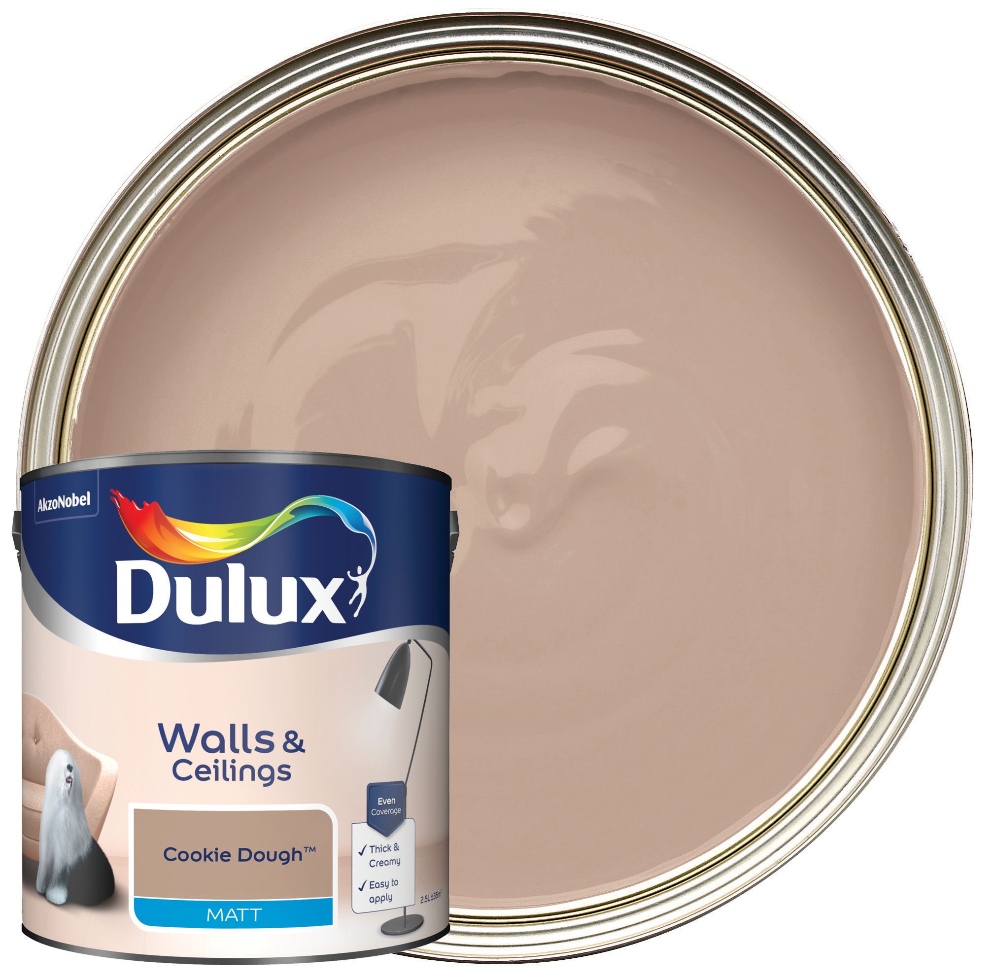 Image of Dulux Matt Emulsion Paint - Cookie Dough - 2.5L