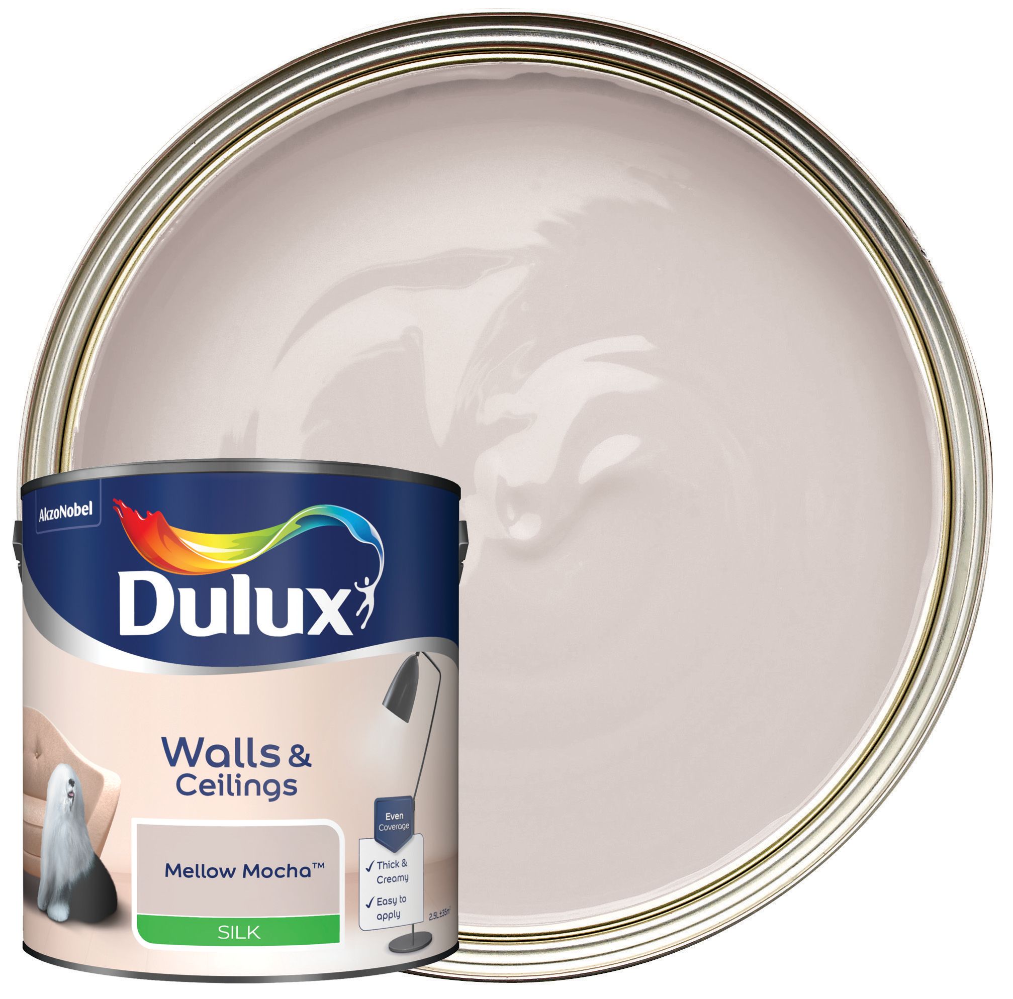 Dulux Silk Emulsion Paint - Mellow Mocha - 2.5L