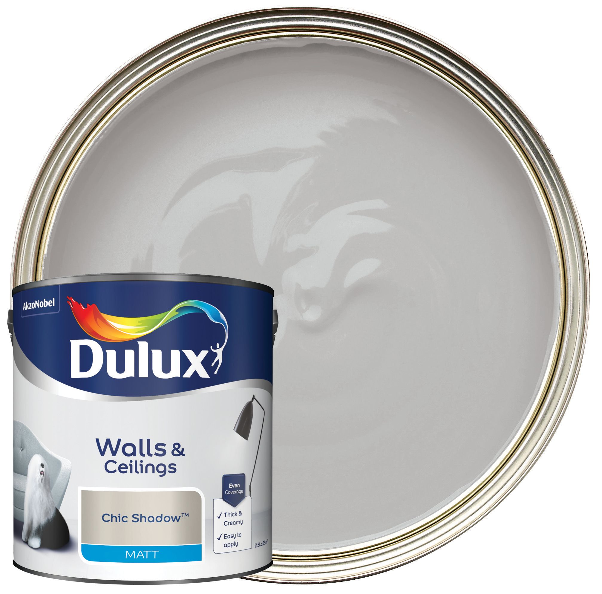 Image of Dulux Matt Emulsion Paint - Chic Shadow - 2.5L