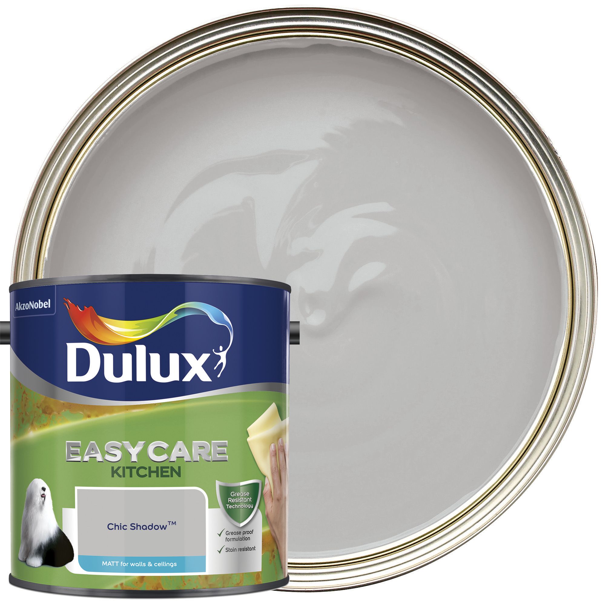 Image of Dulux Easycare Kitchen Matt Emulsion Paint - Chic Shadow - 2.5L