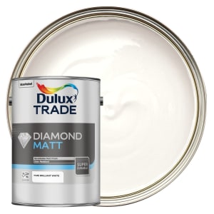 Image of Dulux Trade Diamond Matt Emulsion Paint - Pure Brilliant White - 5L