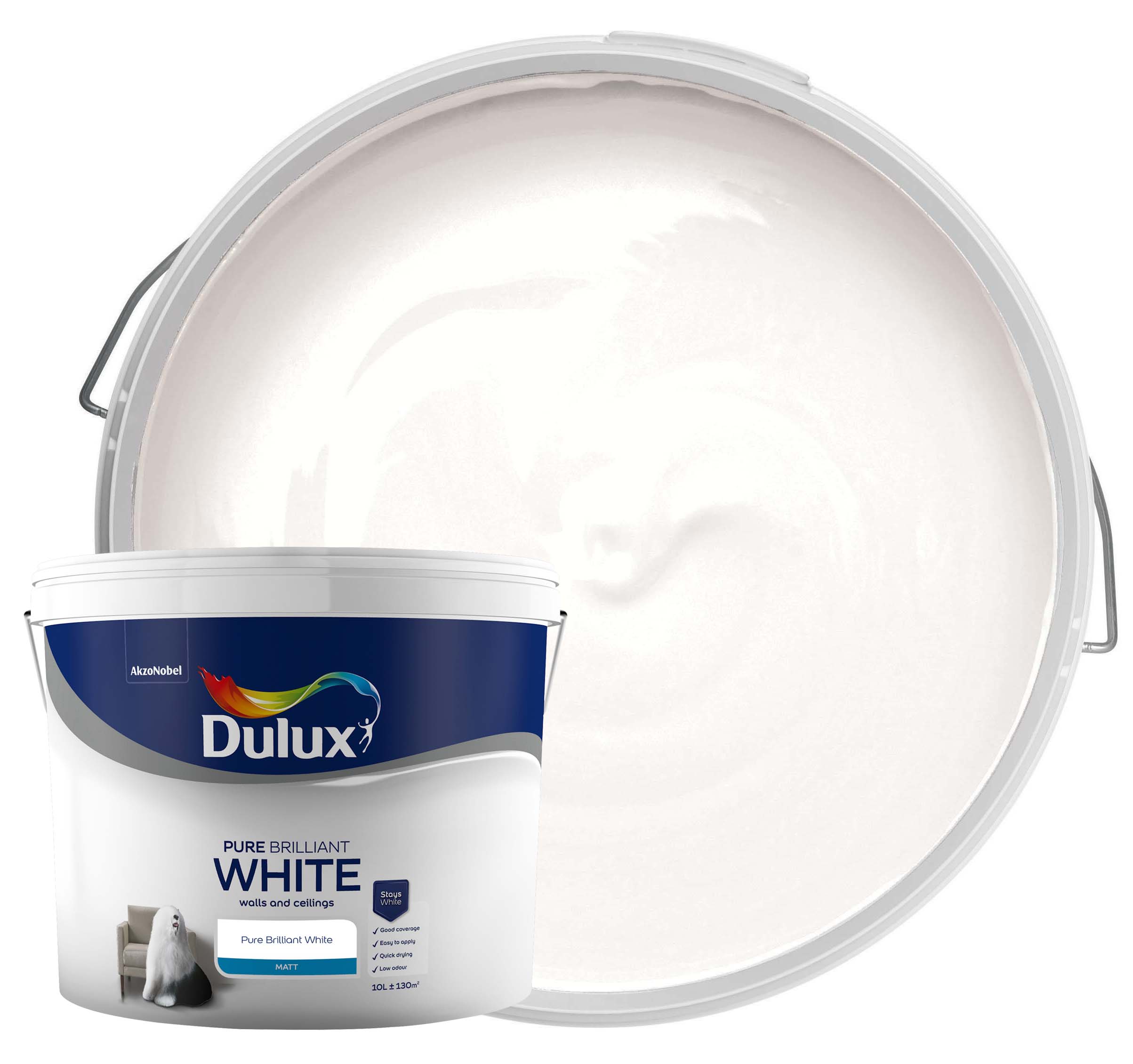 Dulux Matt Emulsion Paint - Pure Brilliant White - 10L