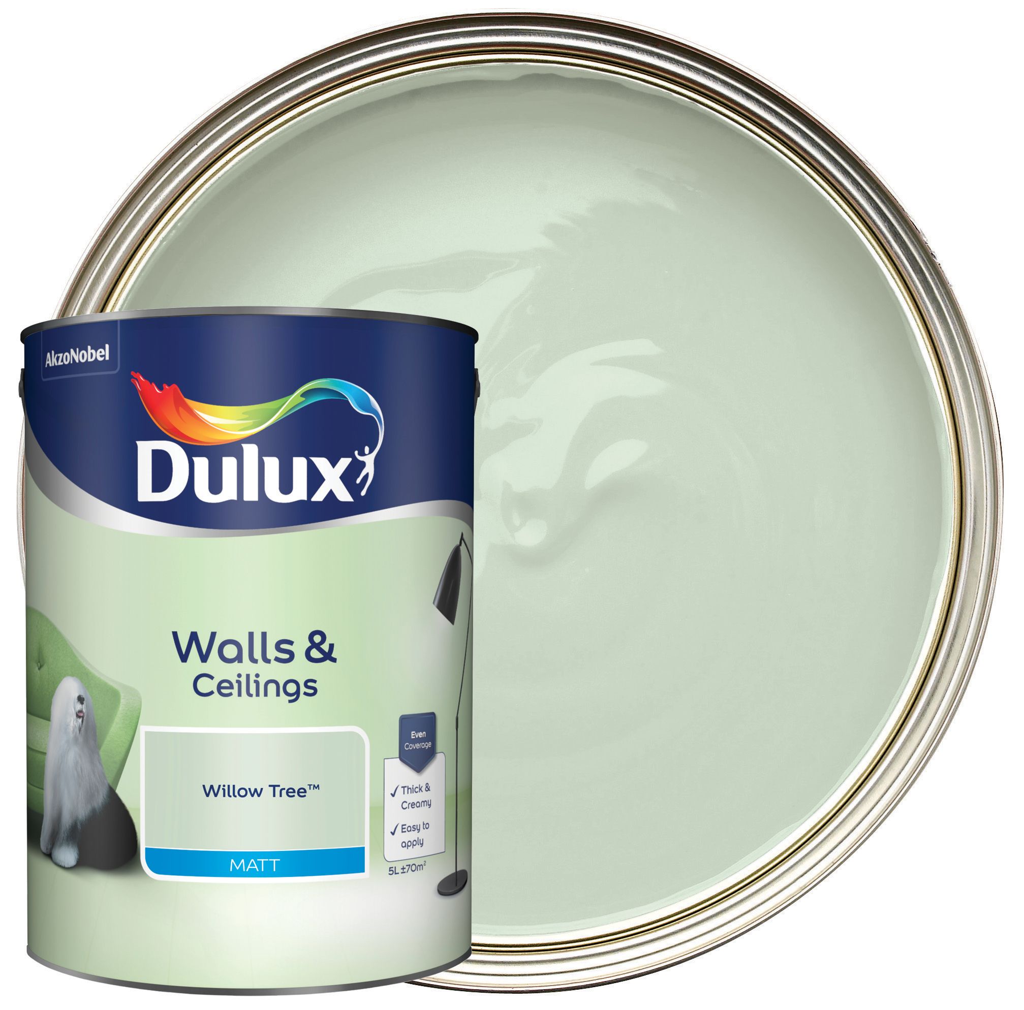 Image of Dulux Matt Emulsion Paint Willow Tree - 5L