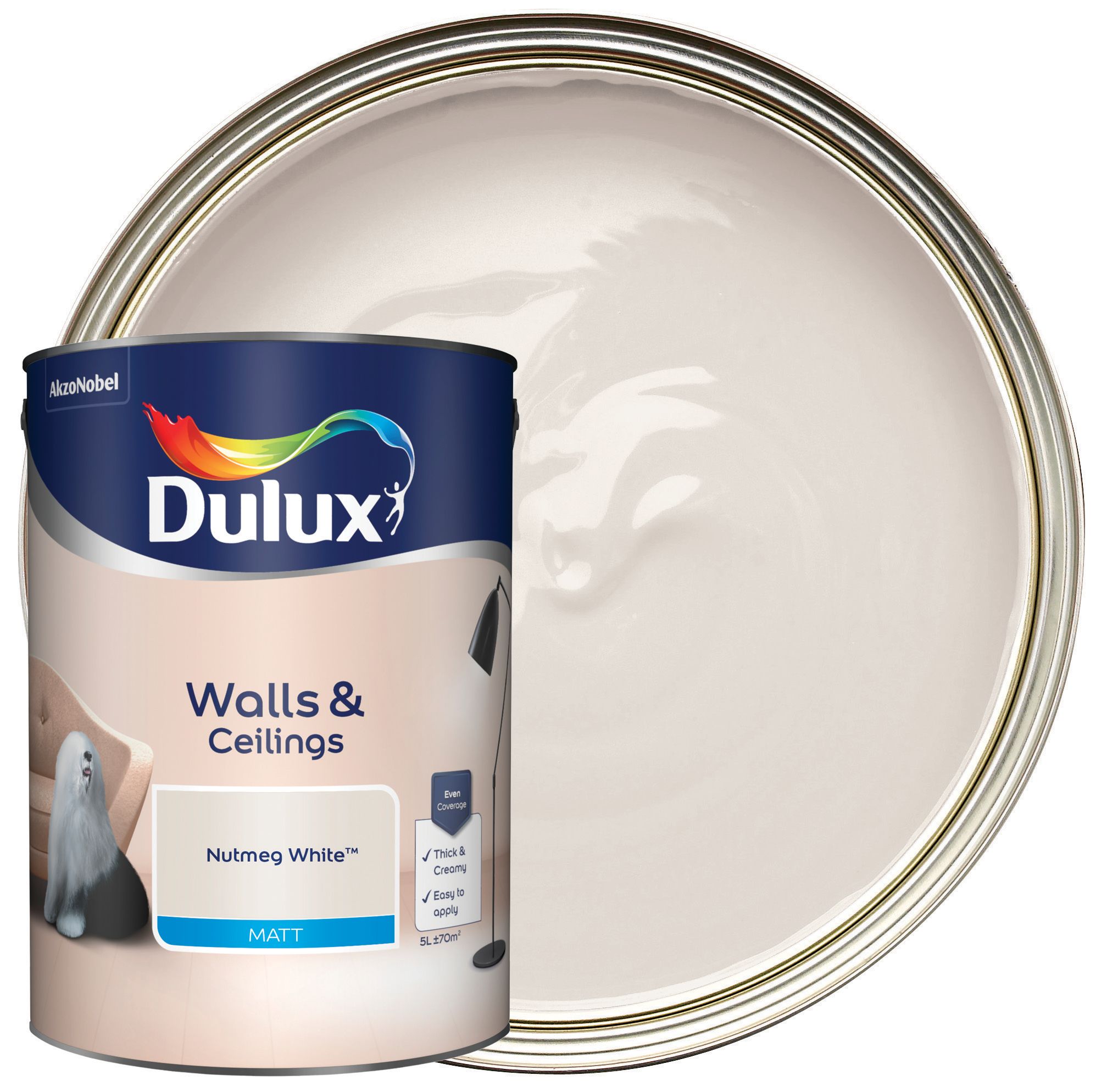 Dulux Matt Emulsion Paint - Nutmeg White -
