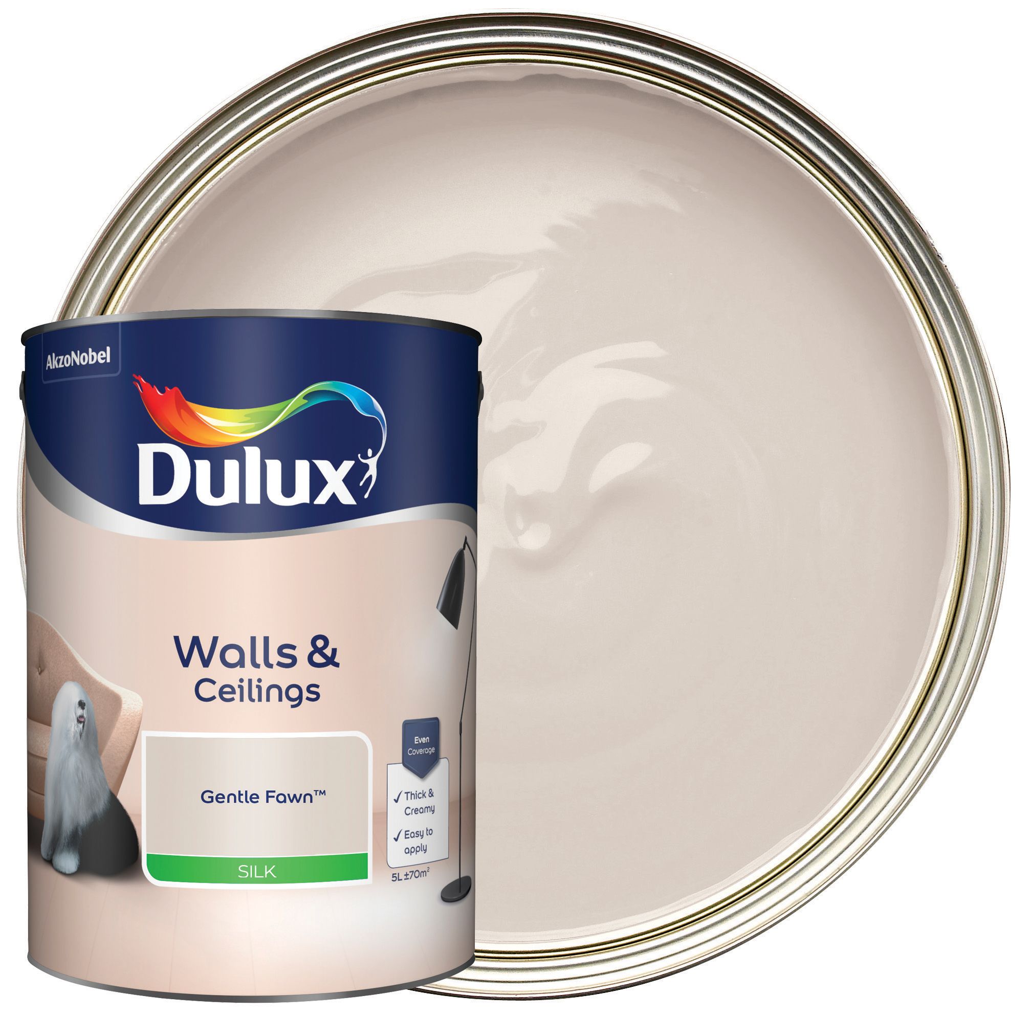 Image of Dulux Silk Emulsion Paint Gentle Fawn - 5L