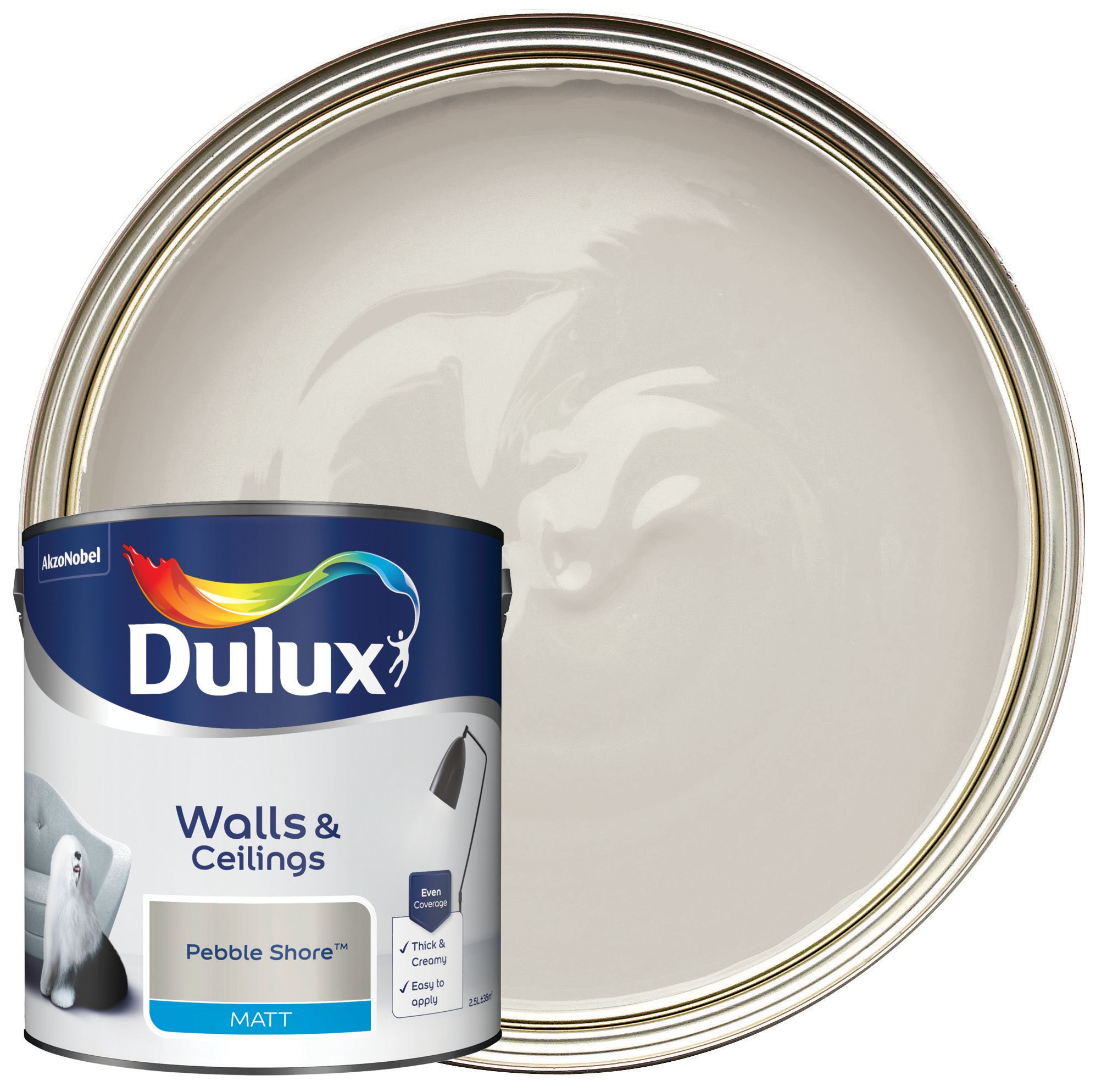 Image of Dulux Matt Emulsion Paint - Pebble Shore - 2.5L