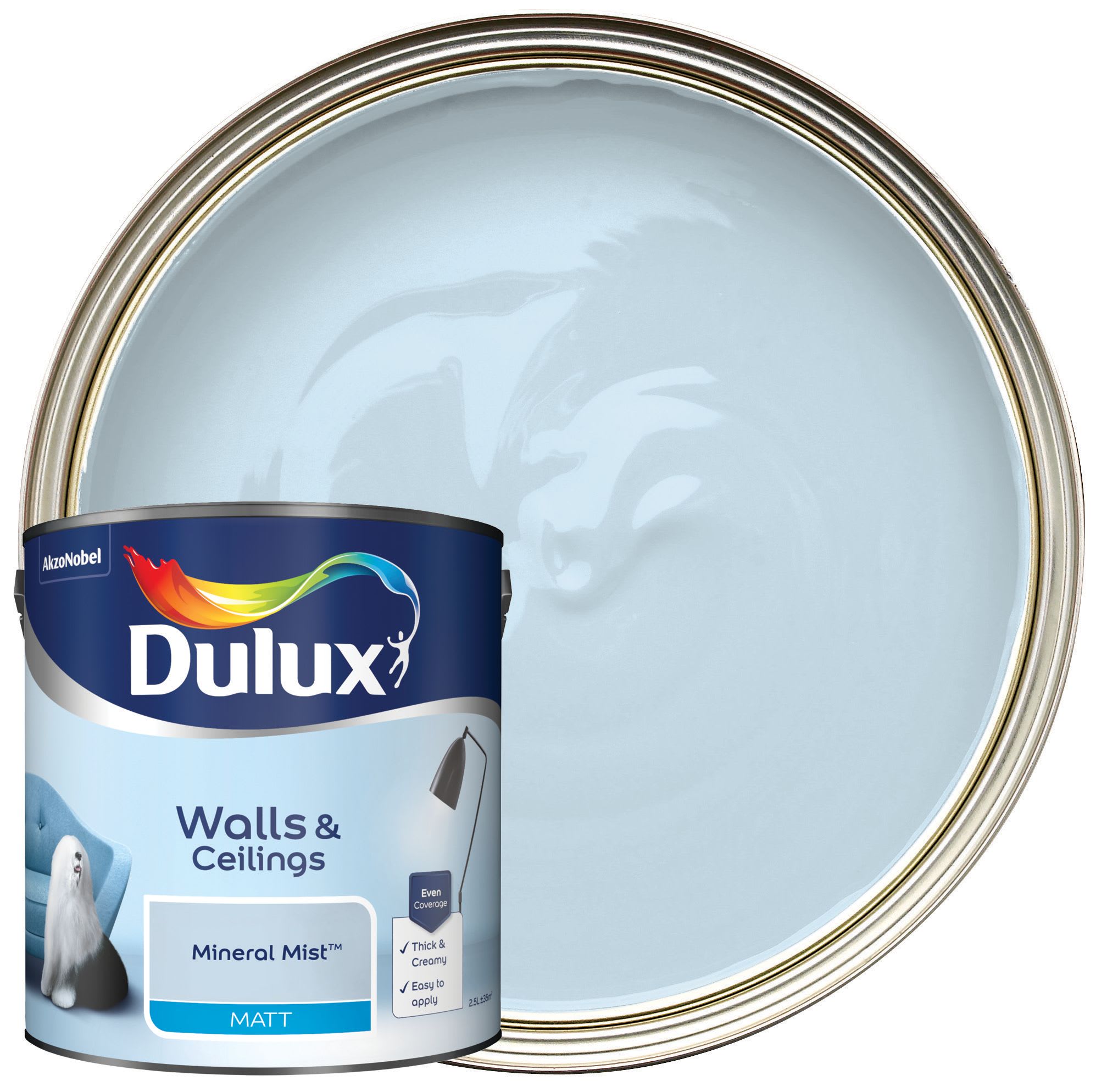 Dulux Matt Emulsion Paint Mineral Mist 2.5L Wickes.co.uk