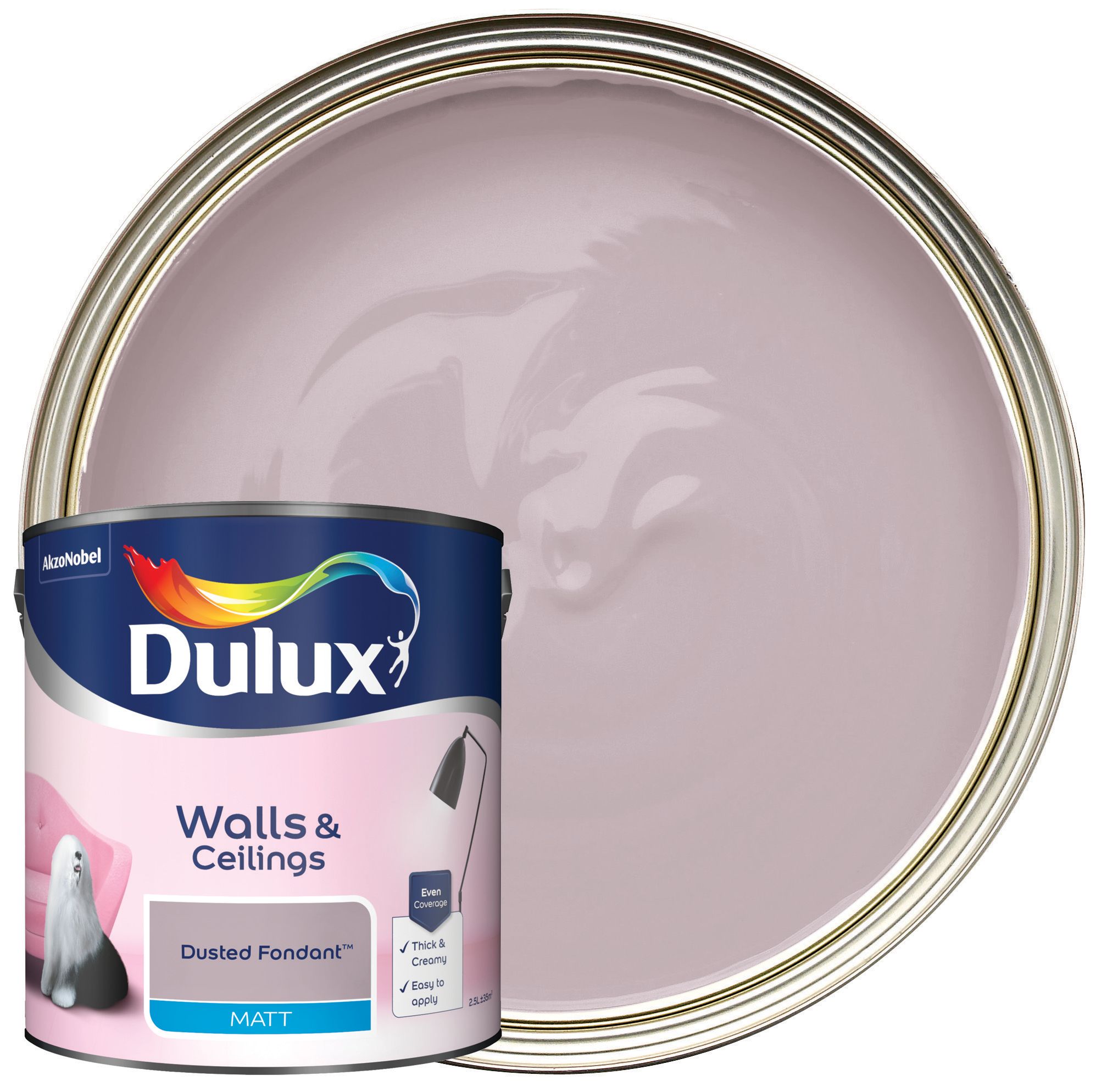 Dulux Matt Emulsion Paint - Dusted Fondant - 2.5L