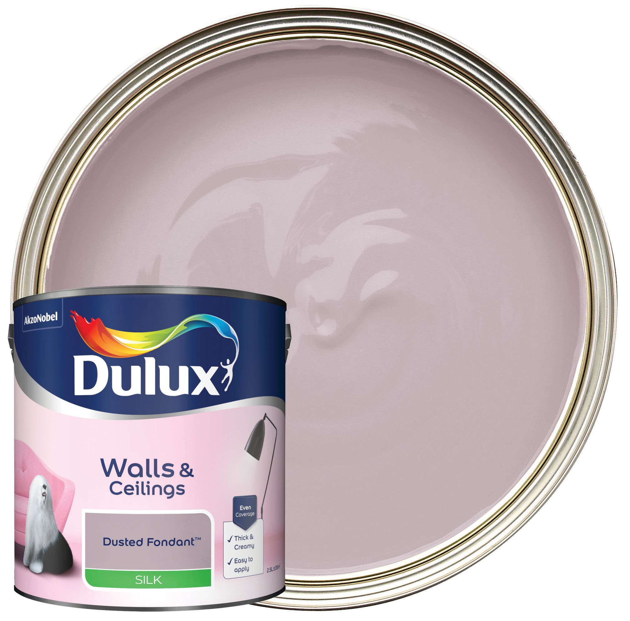 Image of Dulux Silk Emulsion Paint - Dusted Fondant - 2.5L