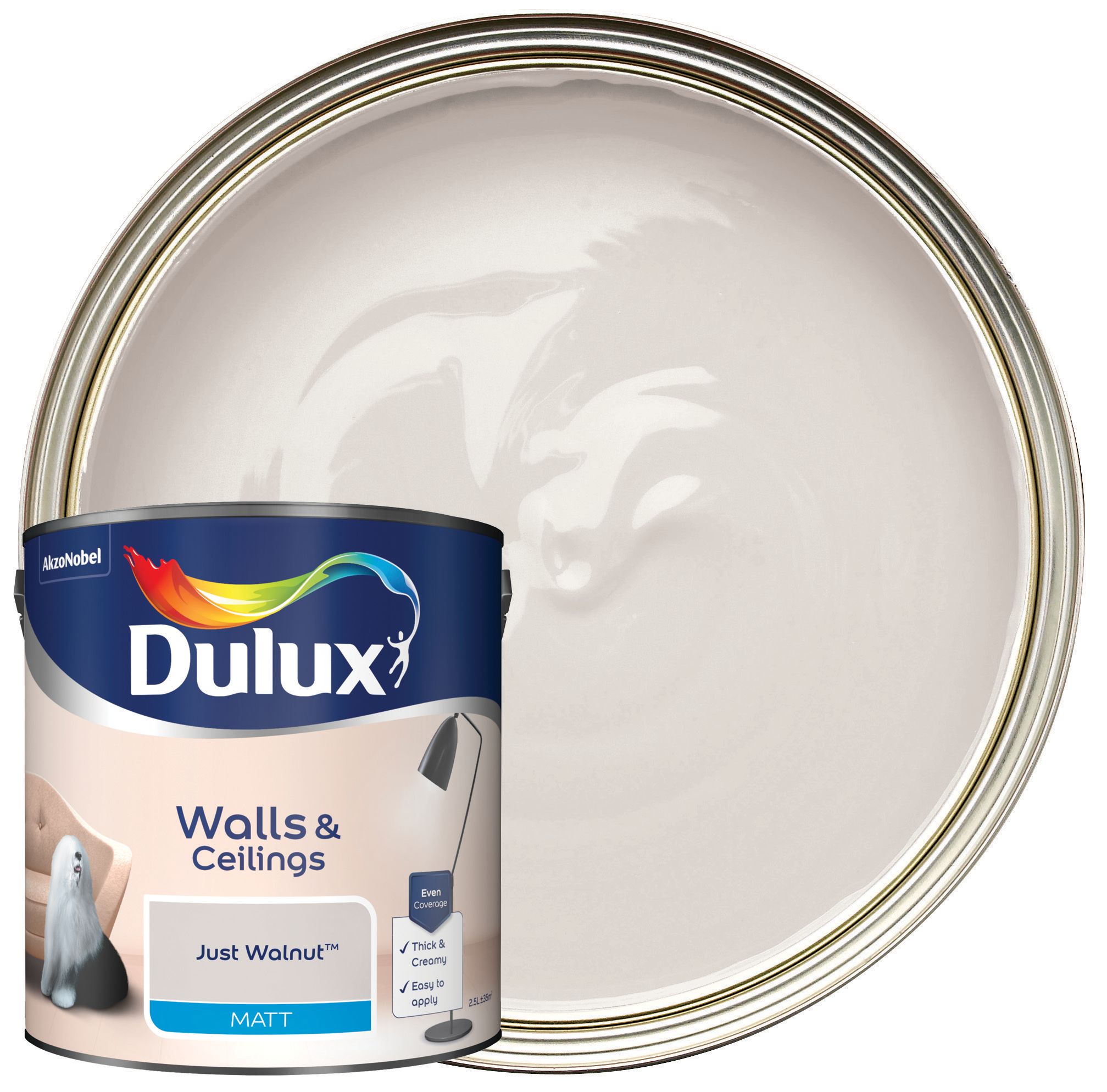 Image of Dulux Matt Emulsion Paint - Just Walnut - 2.5L