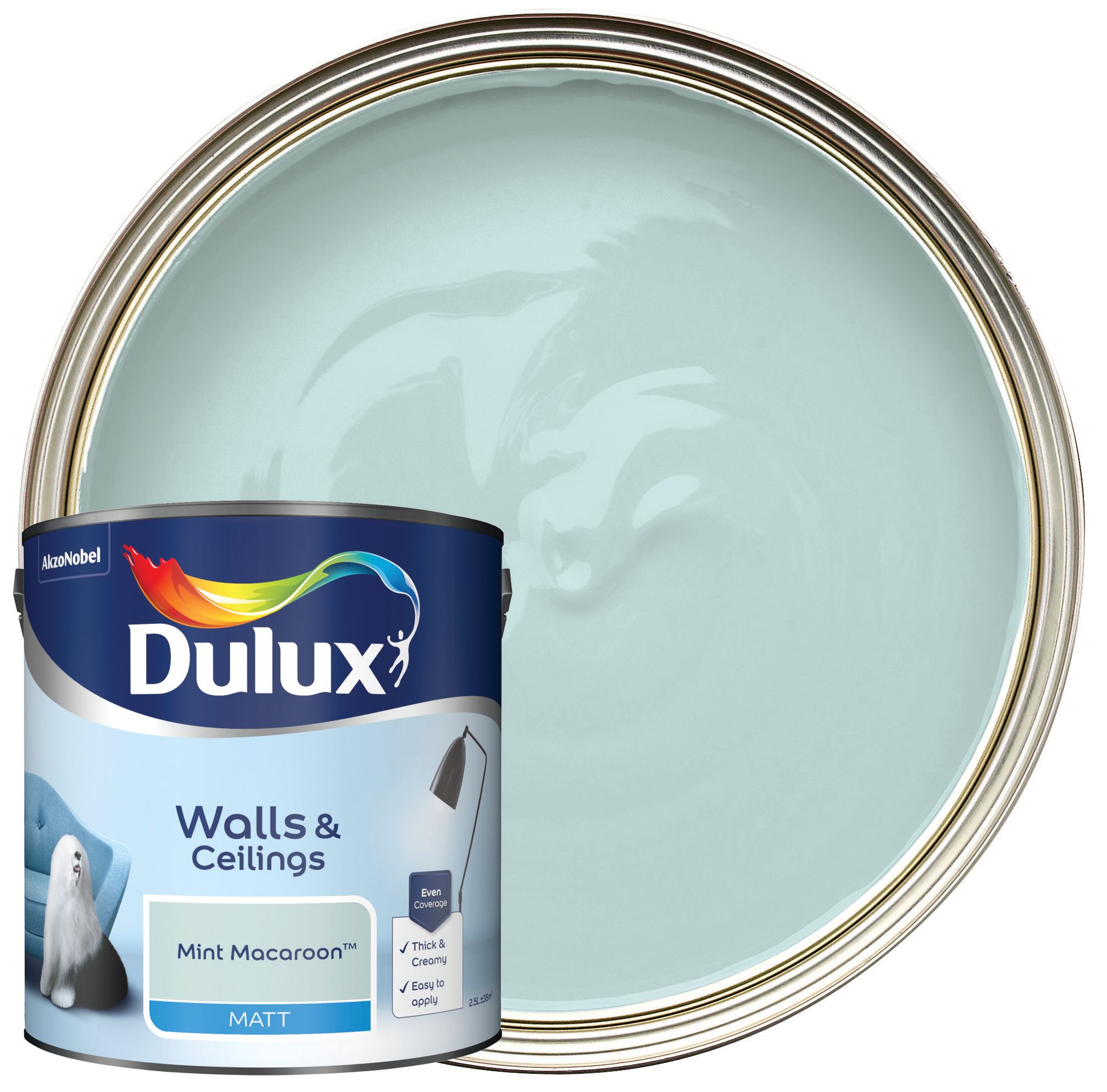 Image of Dulux Matt Emulsion Paint - Mint Macaroon - 2.5L