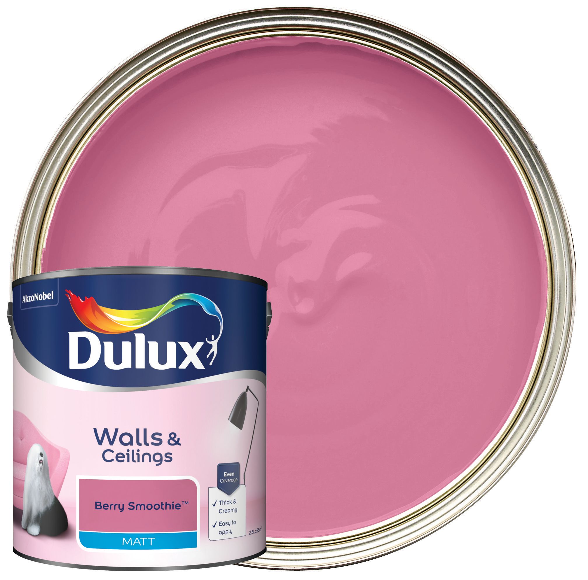 Image of Dulux Matt Emulsion Paint - Berry Smoothie - 2.5L