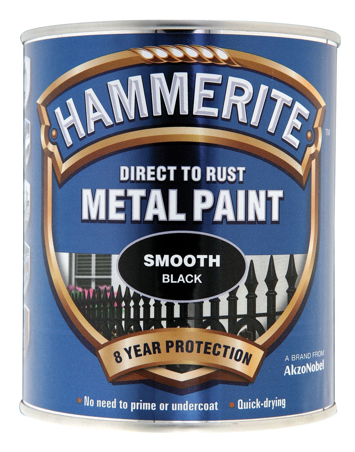 Image of Hammerite Metal Smooth Paint - Black - 750ml