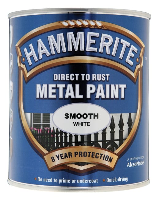 Hammerite Metal Smooth Paint - White - 750ml