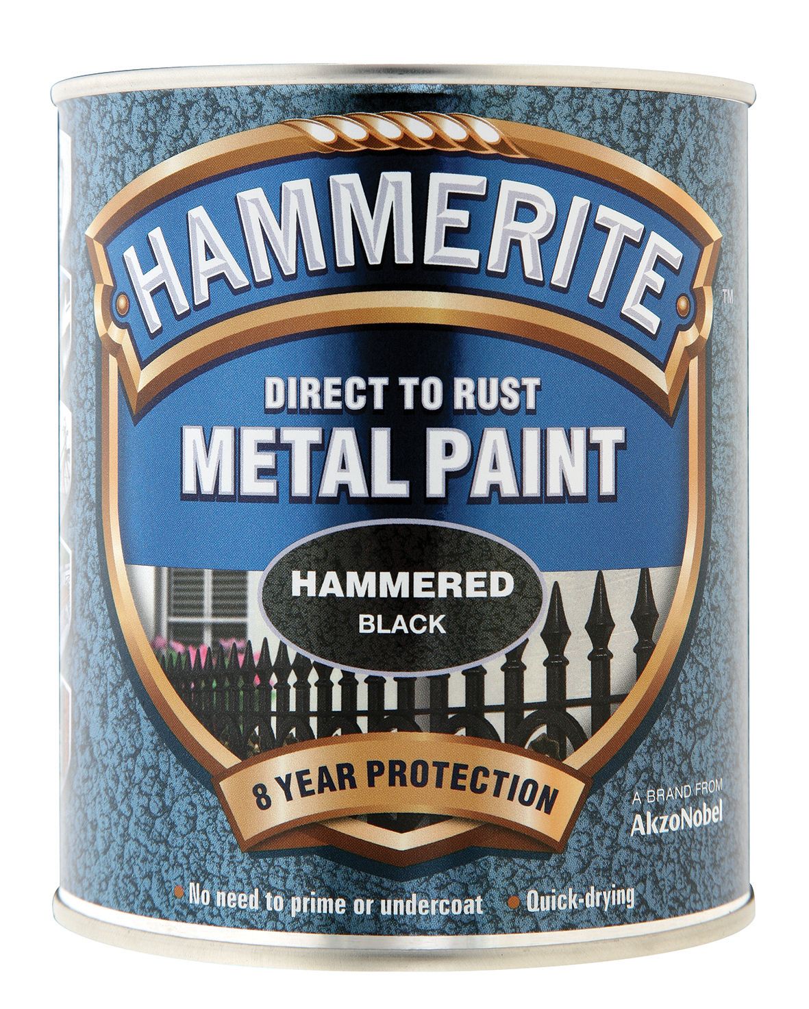 Image of Hammerite Metal Hammered Paint - Black - 750ml