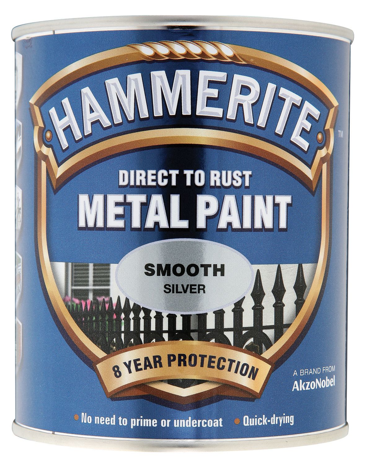 Image of Hammerite Metal Smooth Paint - Silver - 750ml
