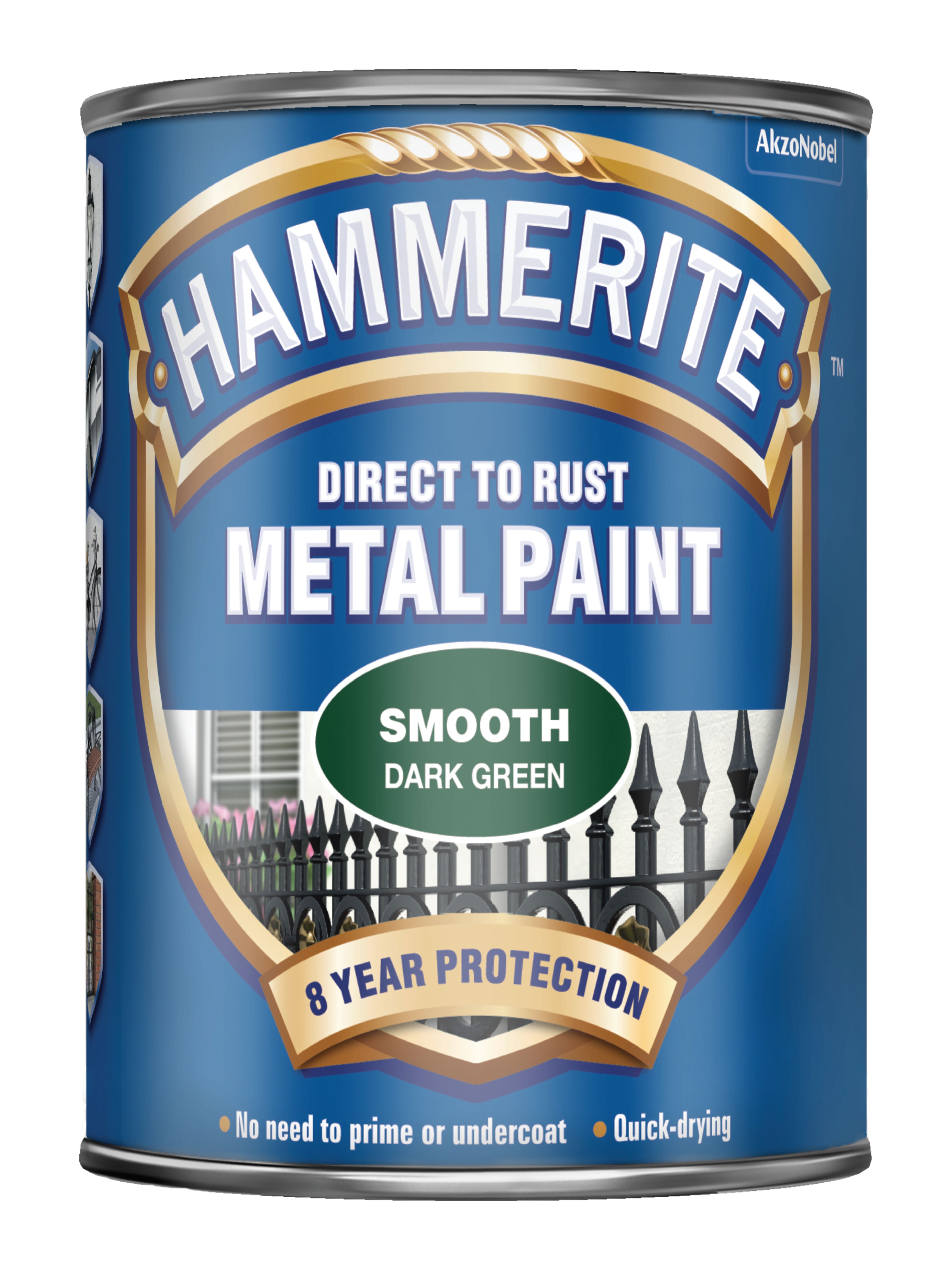 Image of Hammerite Metal Smooth Paint - Dark Green - 750ml