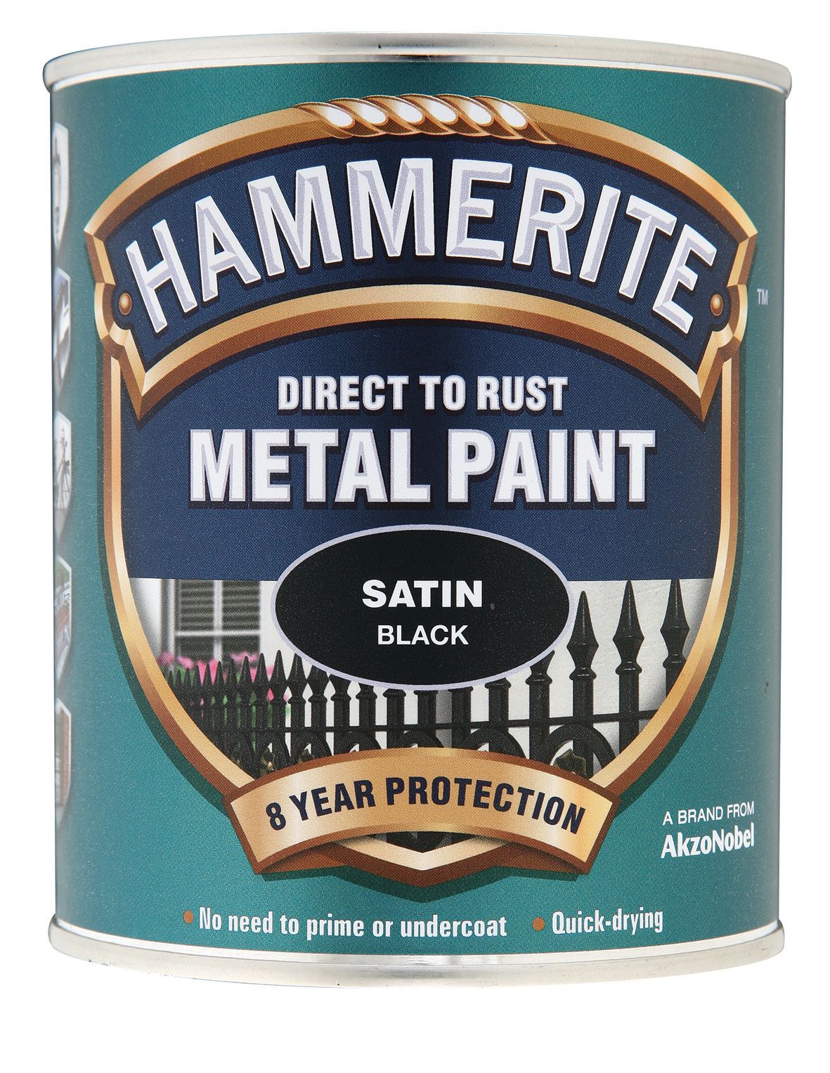 Image of Hammerite Metal Satin Paint - Black - 750ml