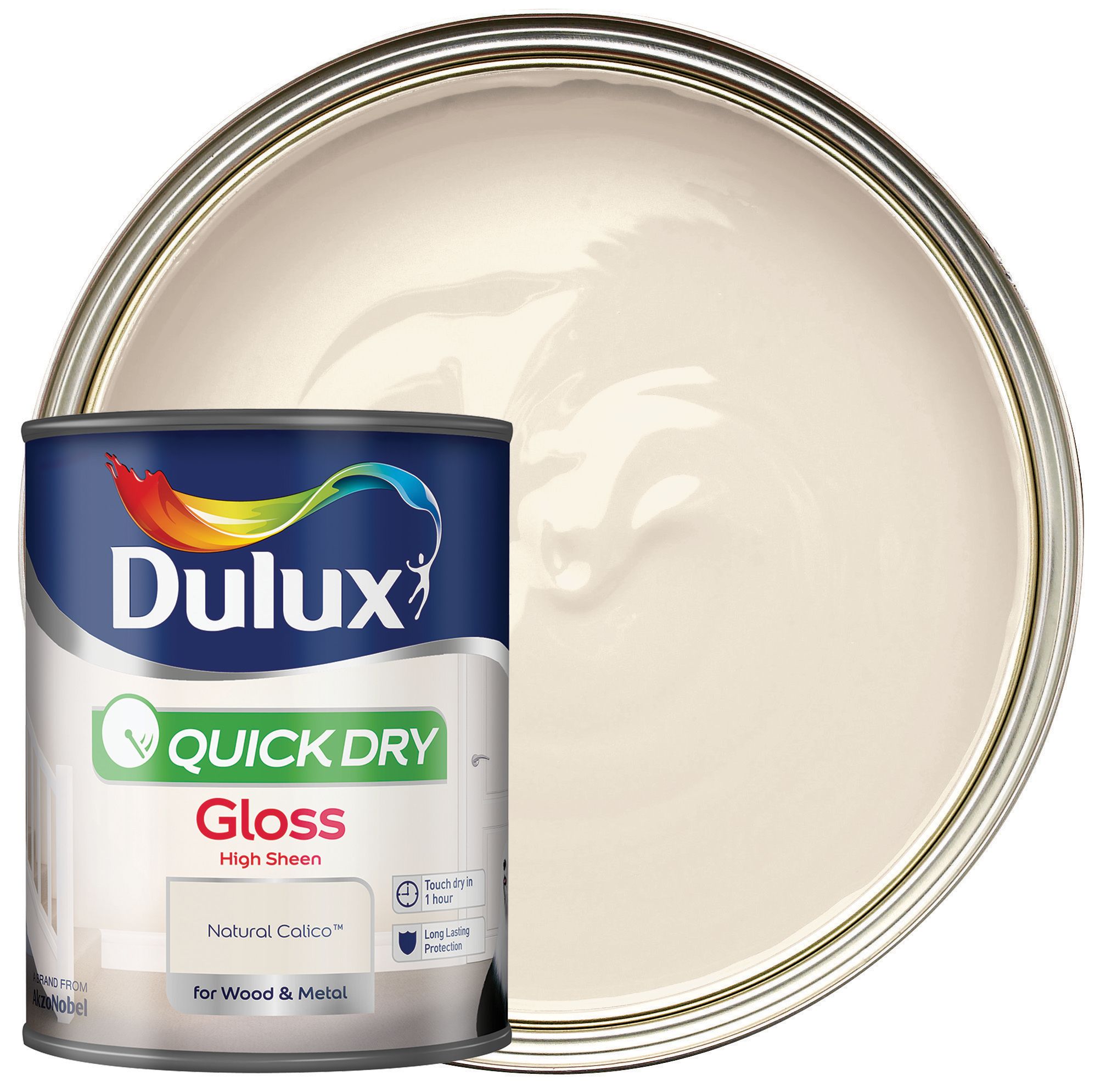 Dulux Quick Dry Gloss Paint - Natural Calico - 750ml