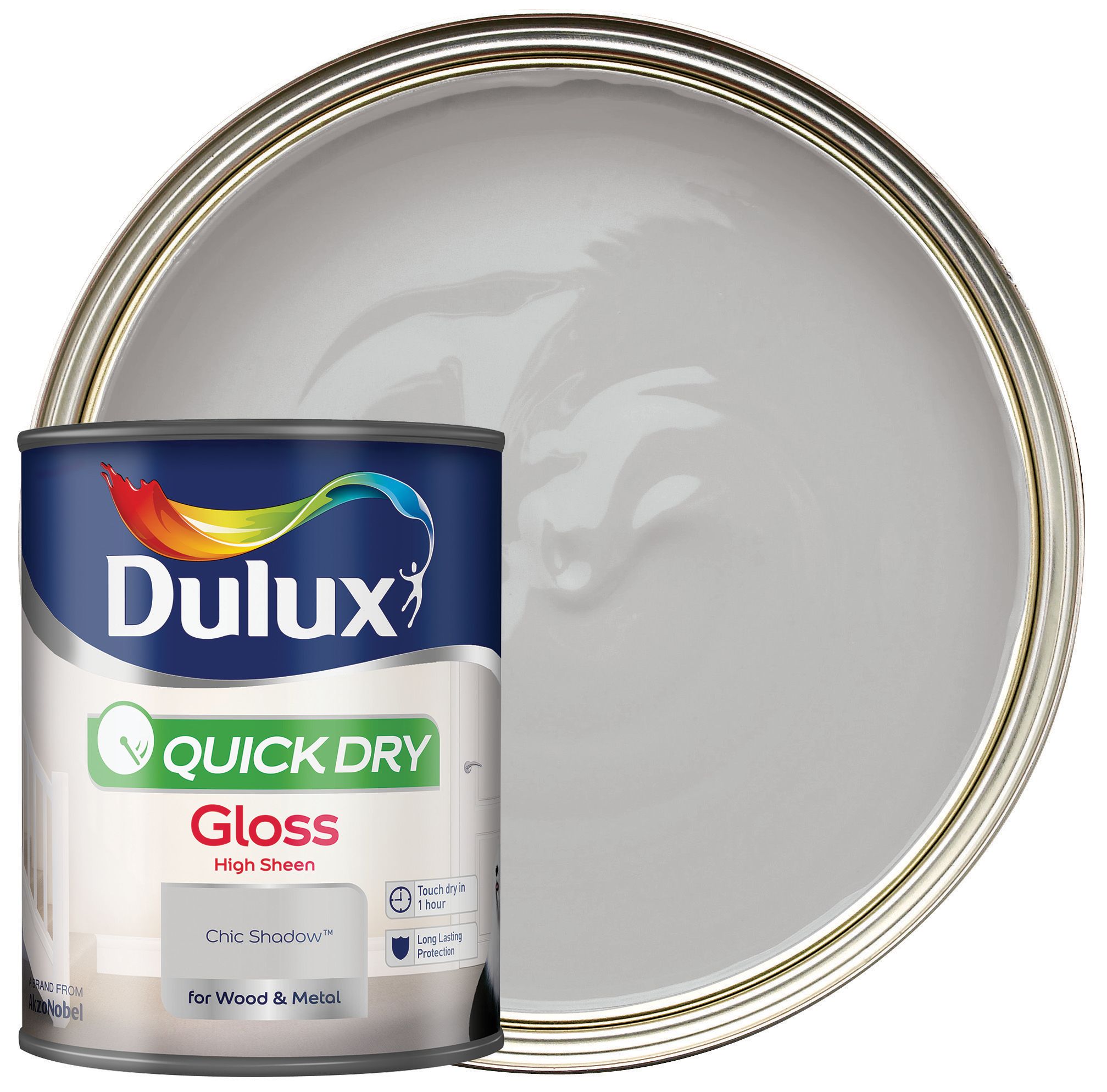 Dulux Quick Dry Gloss Paint Chic Shadow - 750ml