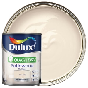 Dulux Quick Dry Satinwood Paint - Magnolia - 750ml