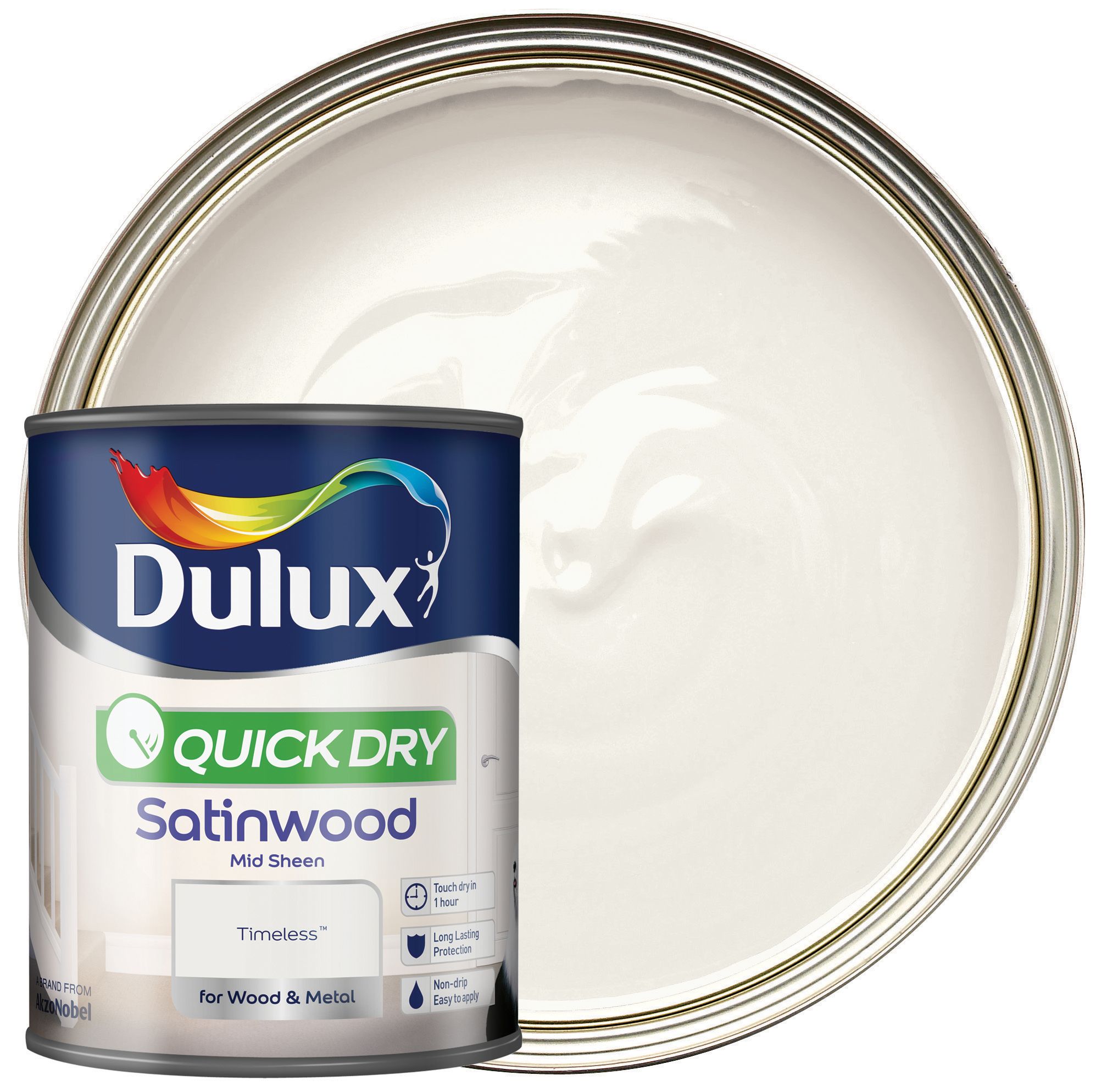 Dulux Quick Dry Satinwood Paint - Timeless - 750ml