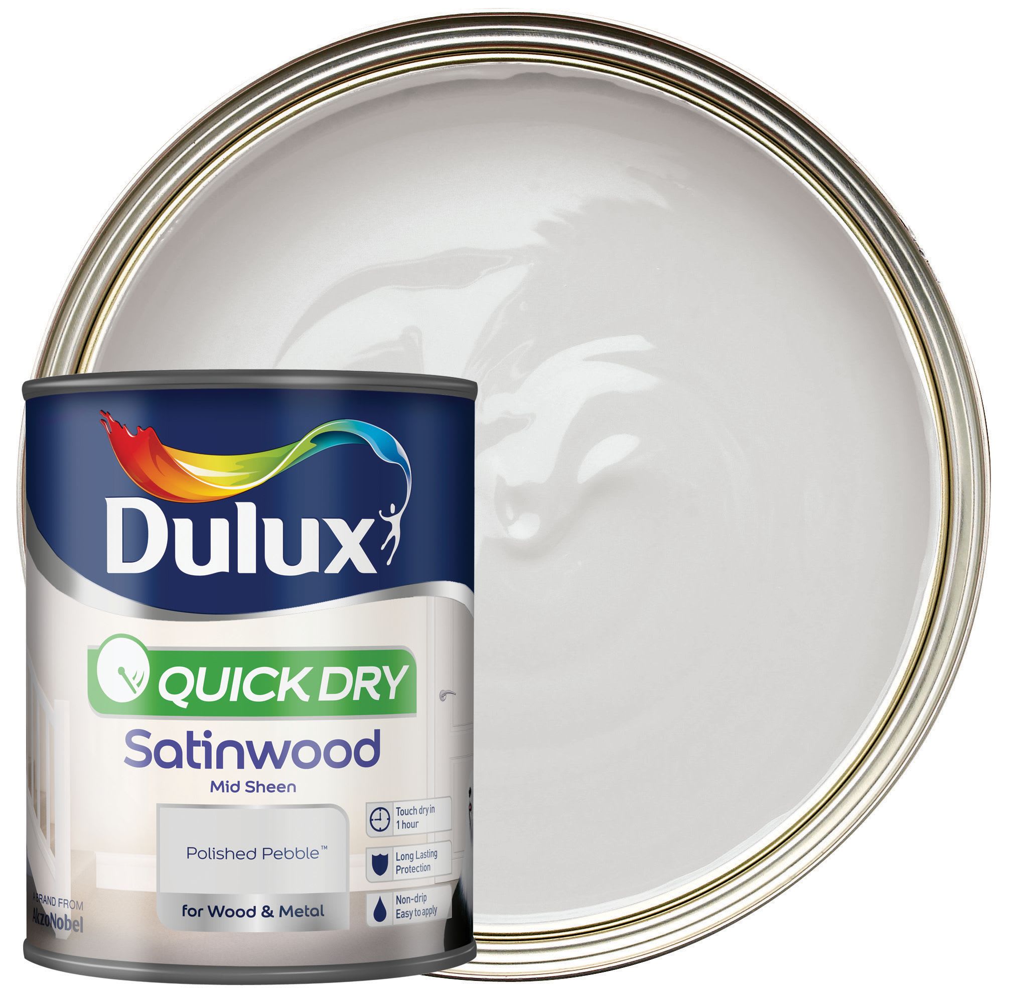 Dulux Quick Dry Satinwood Paint - Polished Pebble