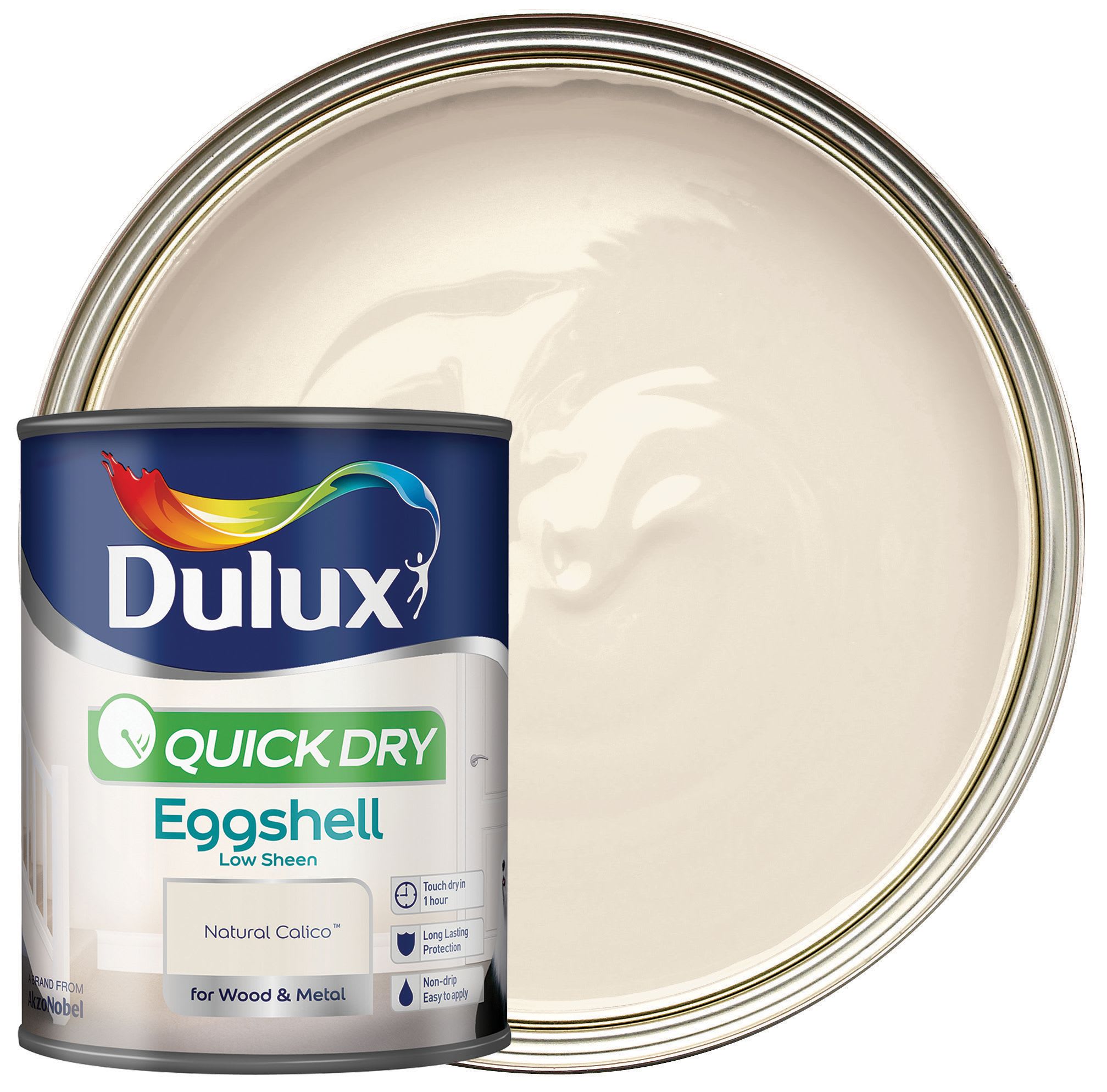 Dulux Quick Dry Eggshell Paint Natural Calico 750ml Wickes.co.uk